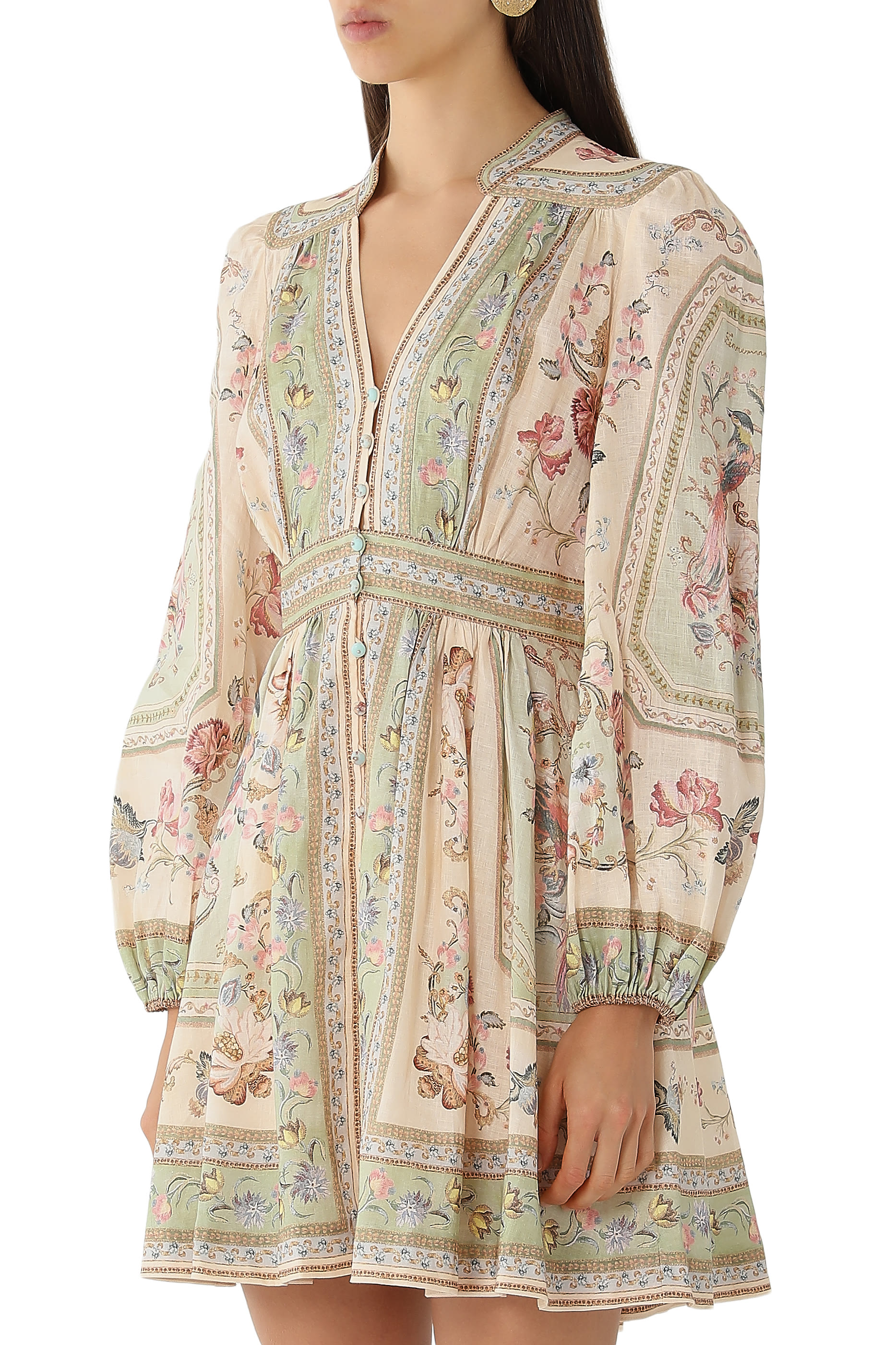 Roselight Plunge Mini Dress 