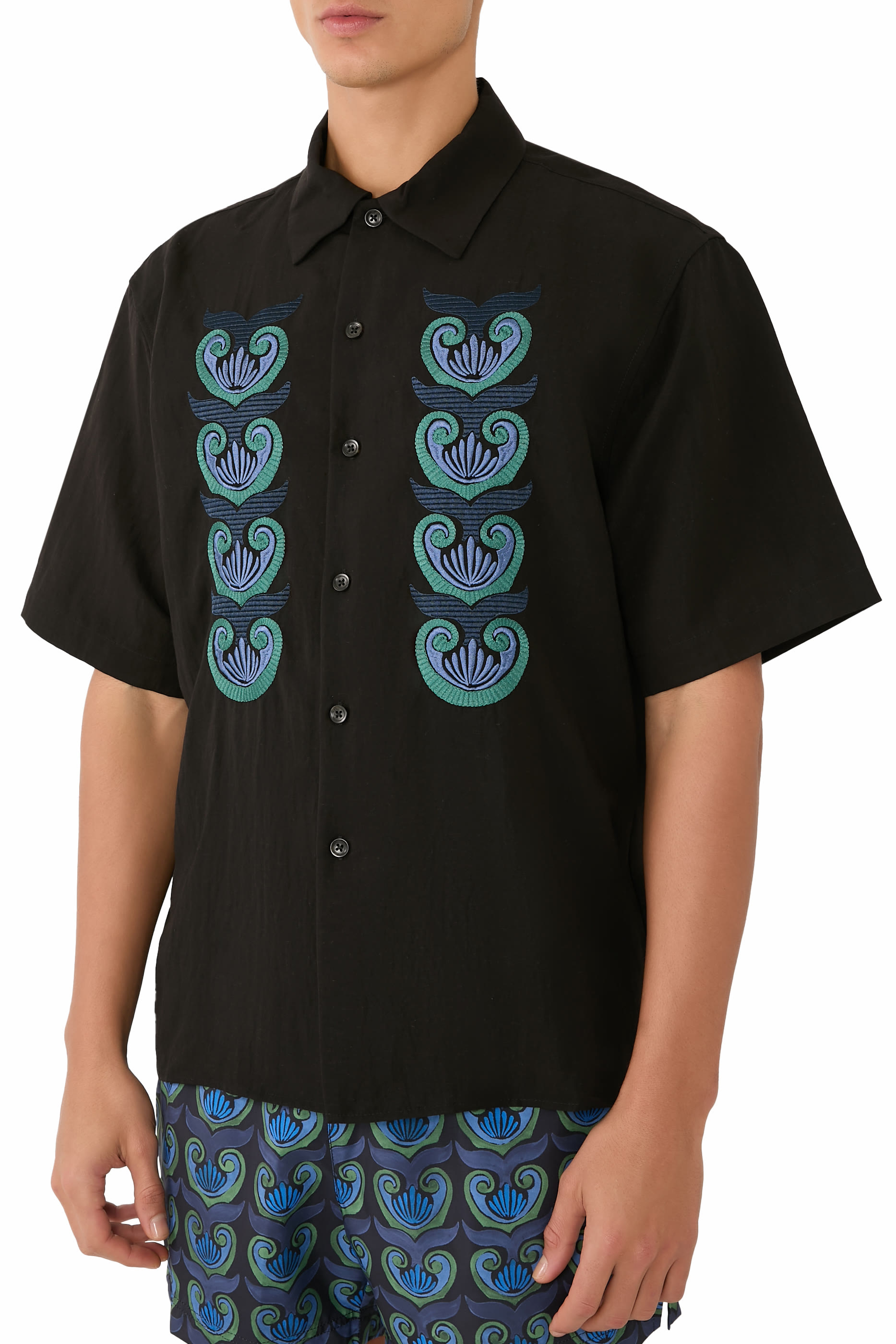 Shell Embroidered Oversized Shirt 