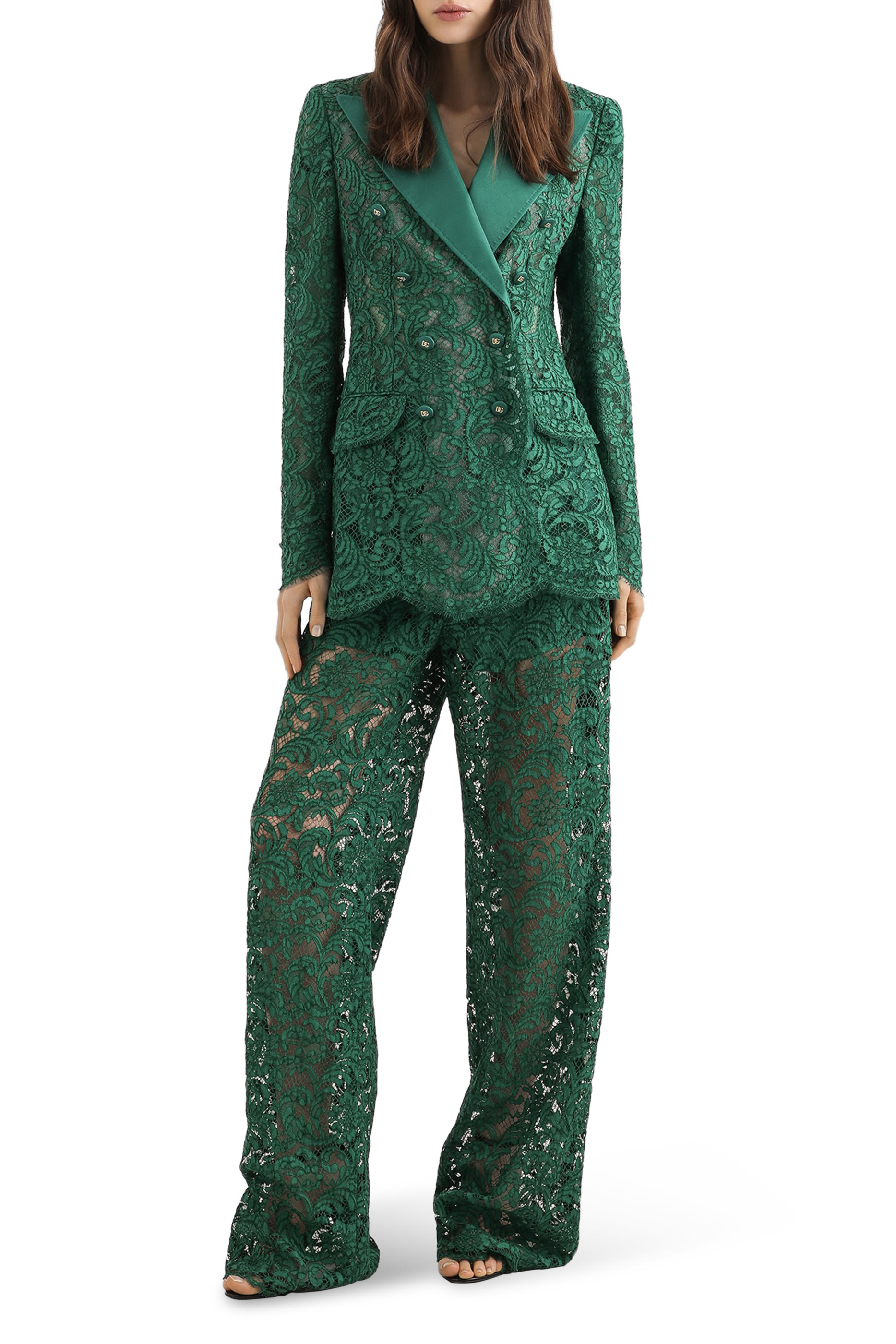 Double-Breasted Lace Jacket