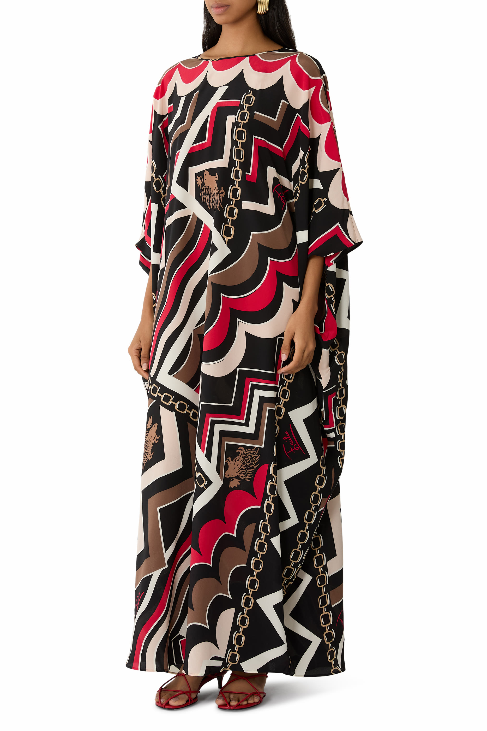 Istrice Print Long Kaftan