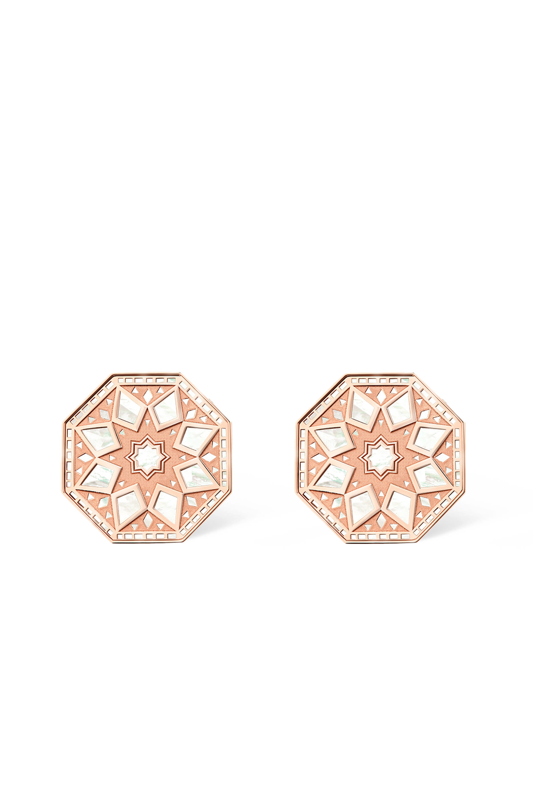 Classic Turath Small Earrings, 18k Pink Gold & Mother-of-Pearl