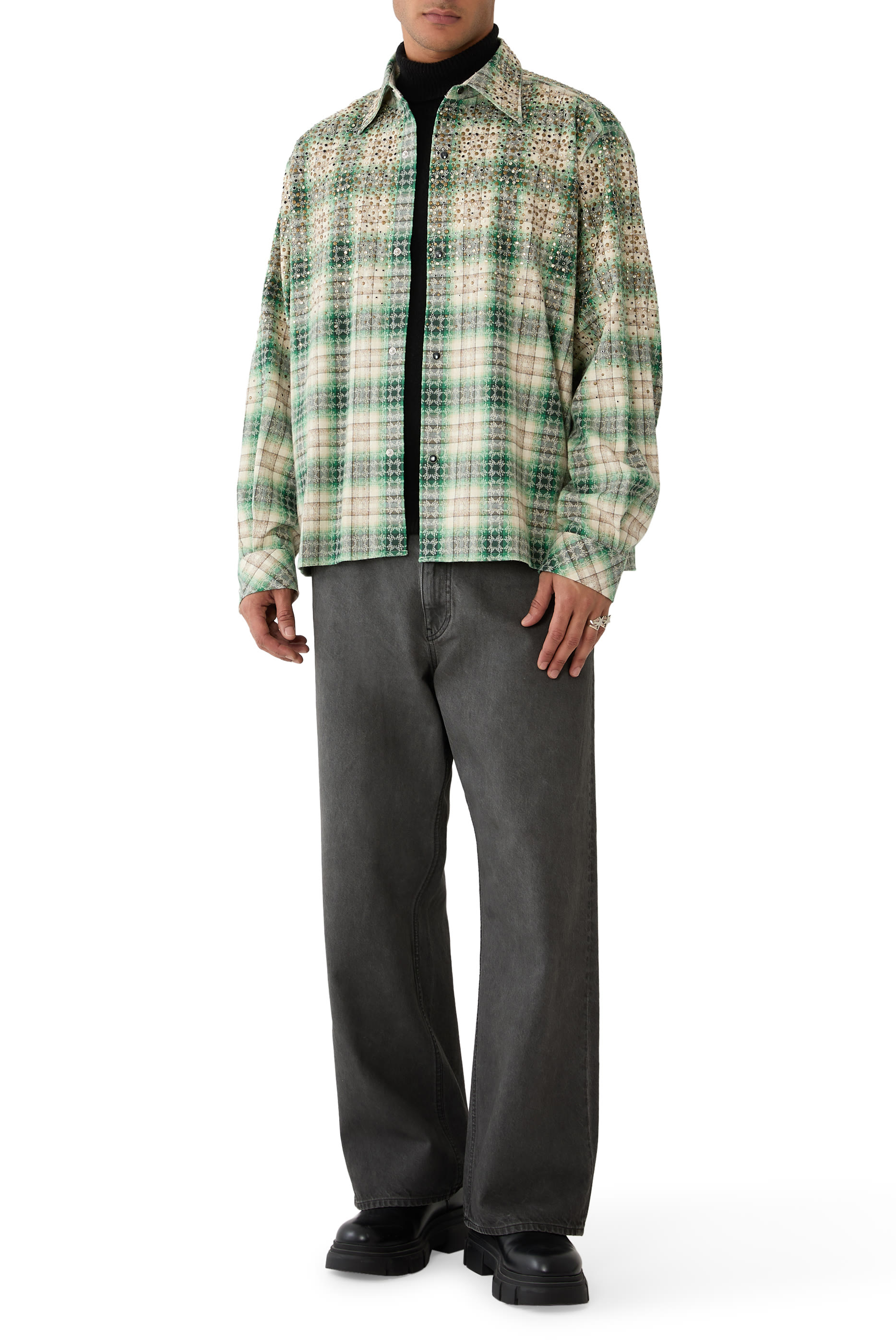 Crystal Oversized Western Flannel