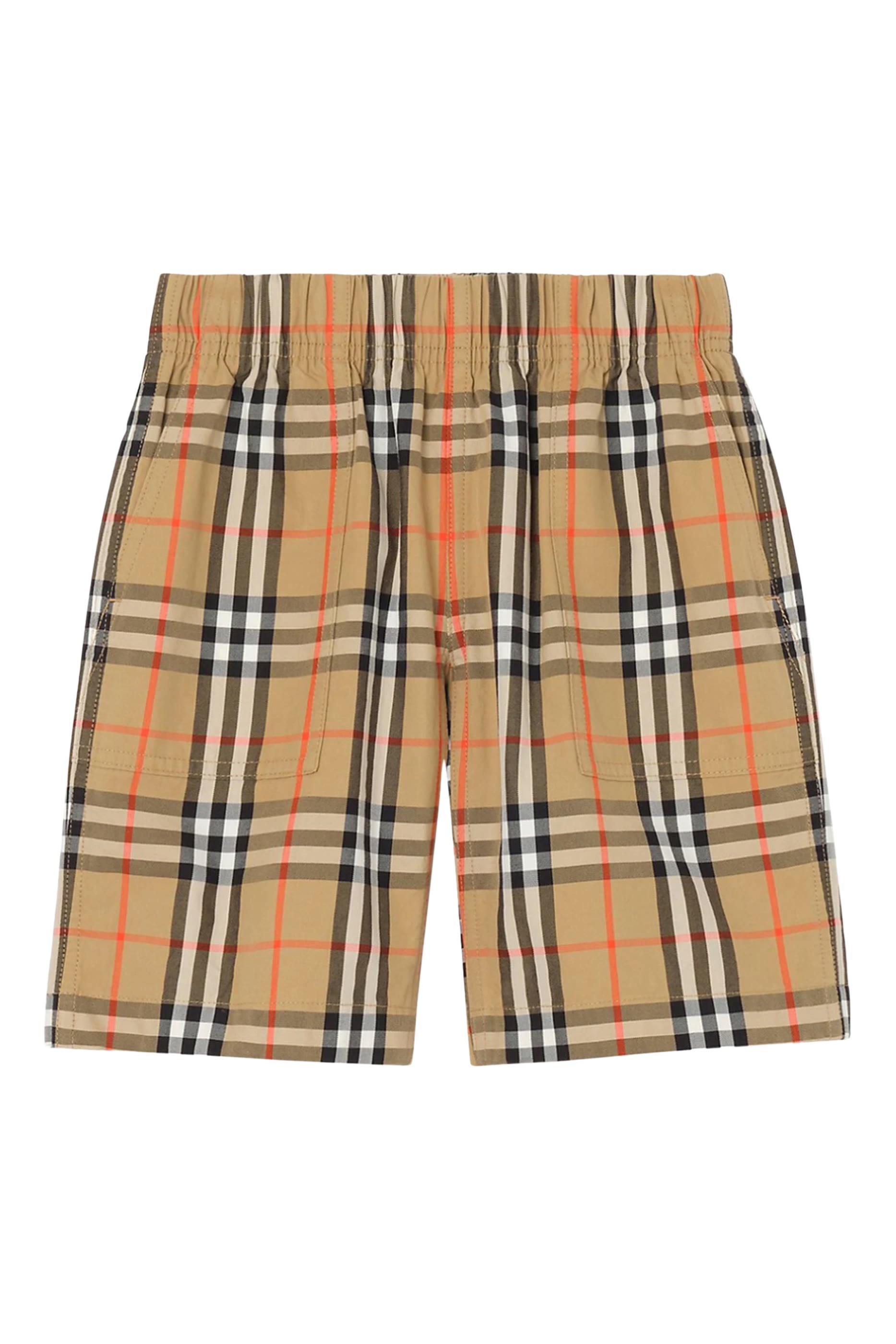 Kids Check Cotton Cargo Shorts