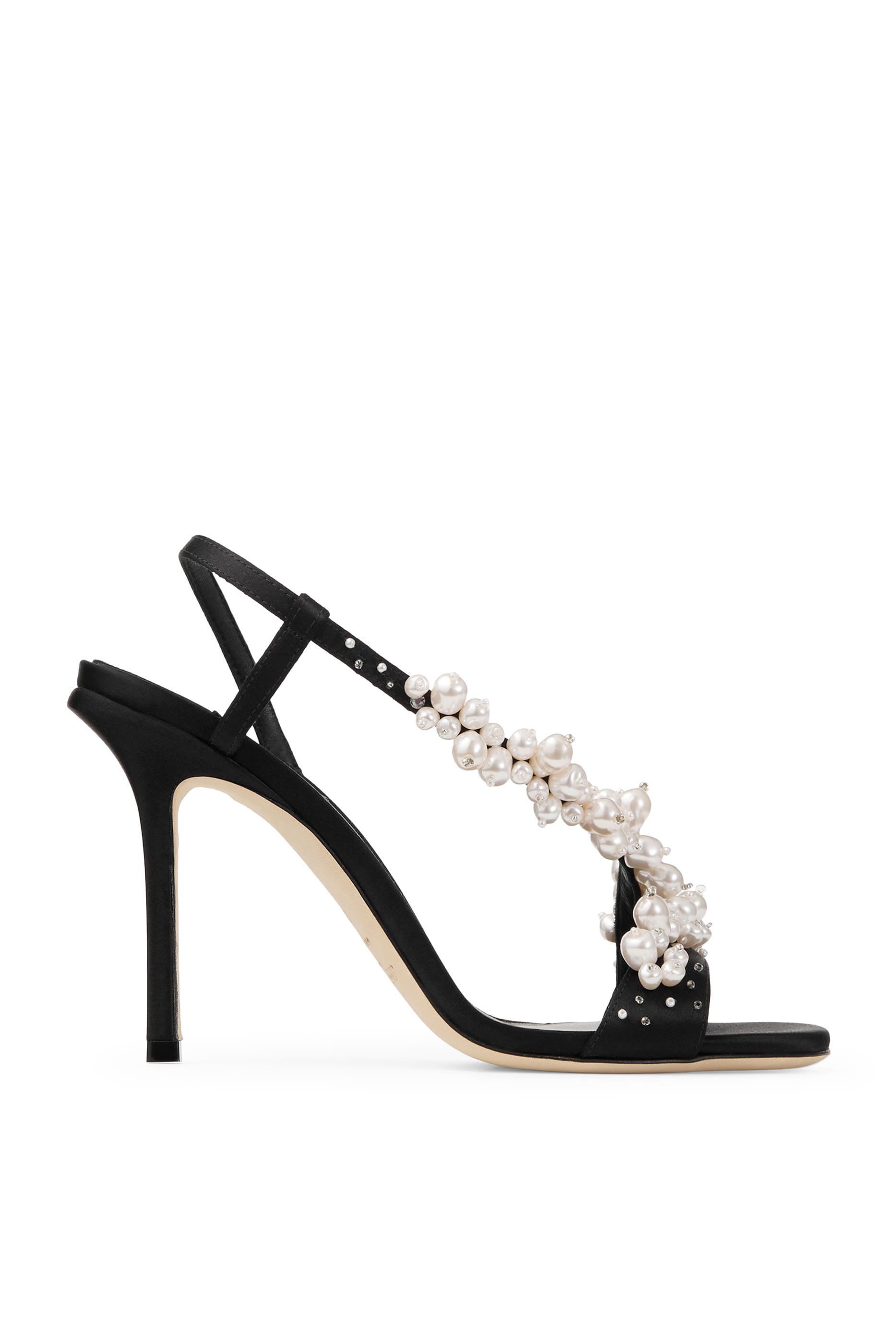  Irina Satin 100 Sandals with Pearl & Crystal Embroidery