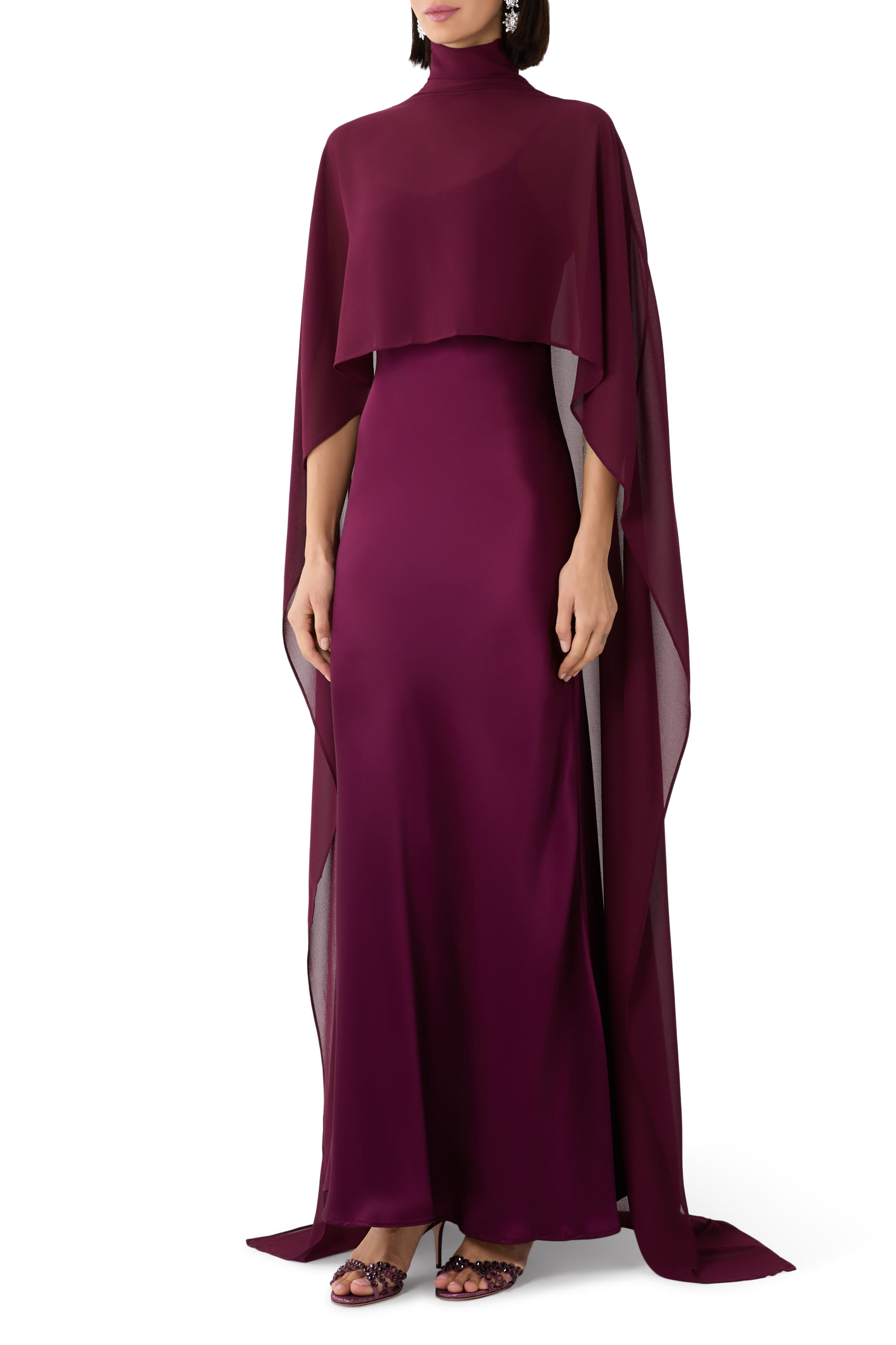 Estelle Cape Gown in Naia Satin