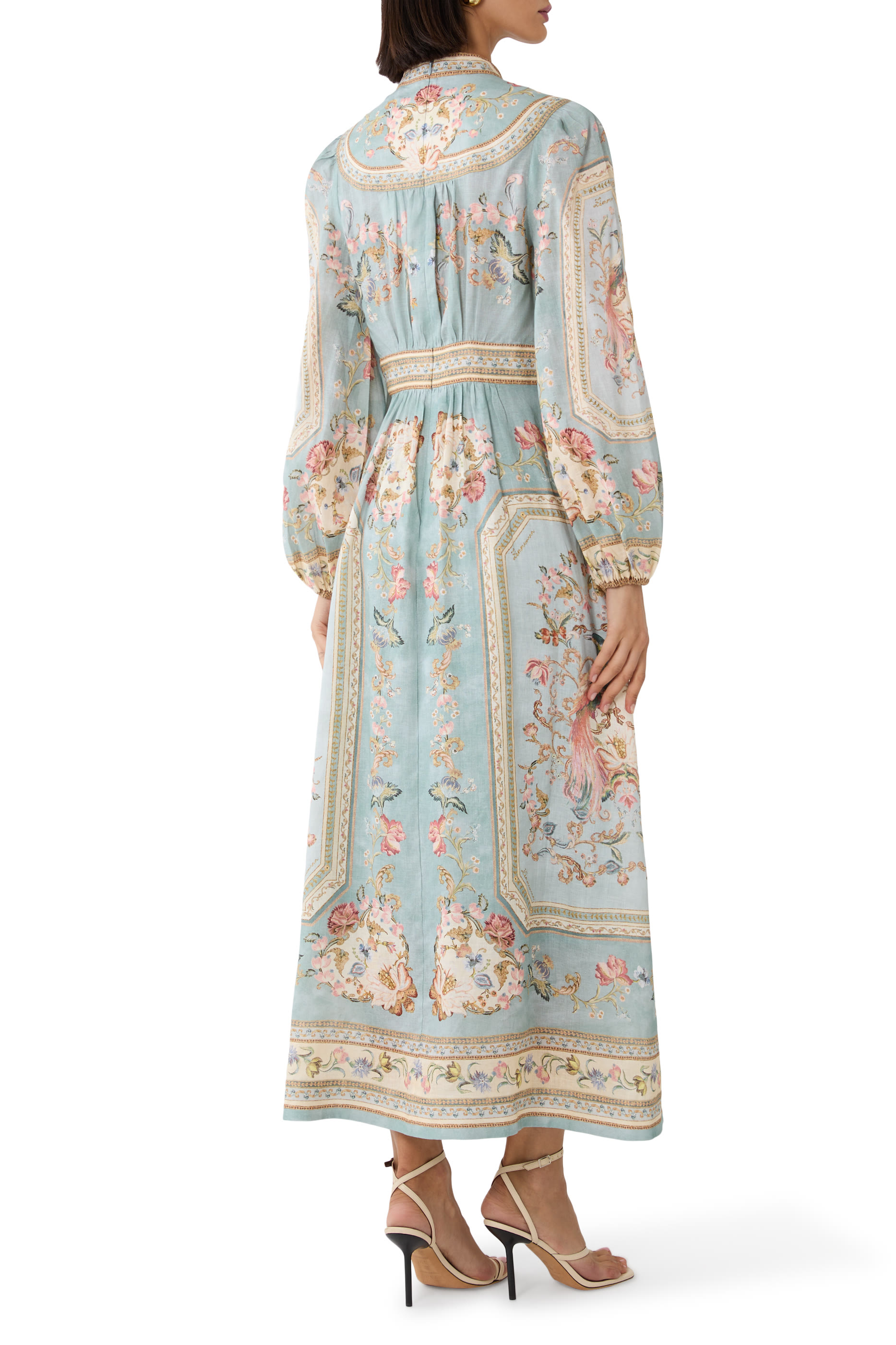 Roselight Plunge Midi Dress