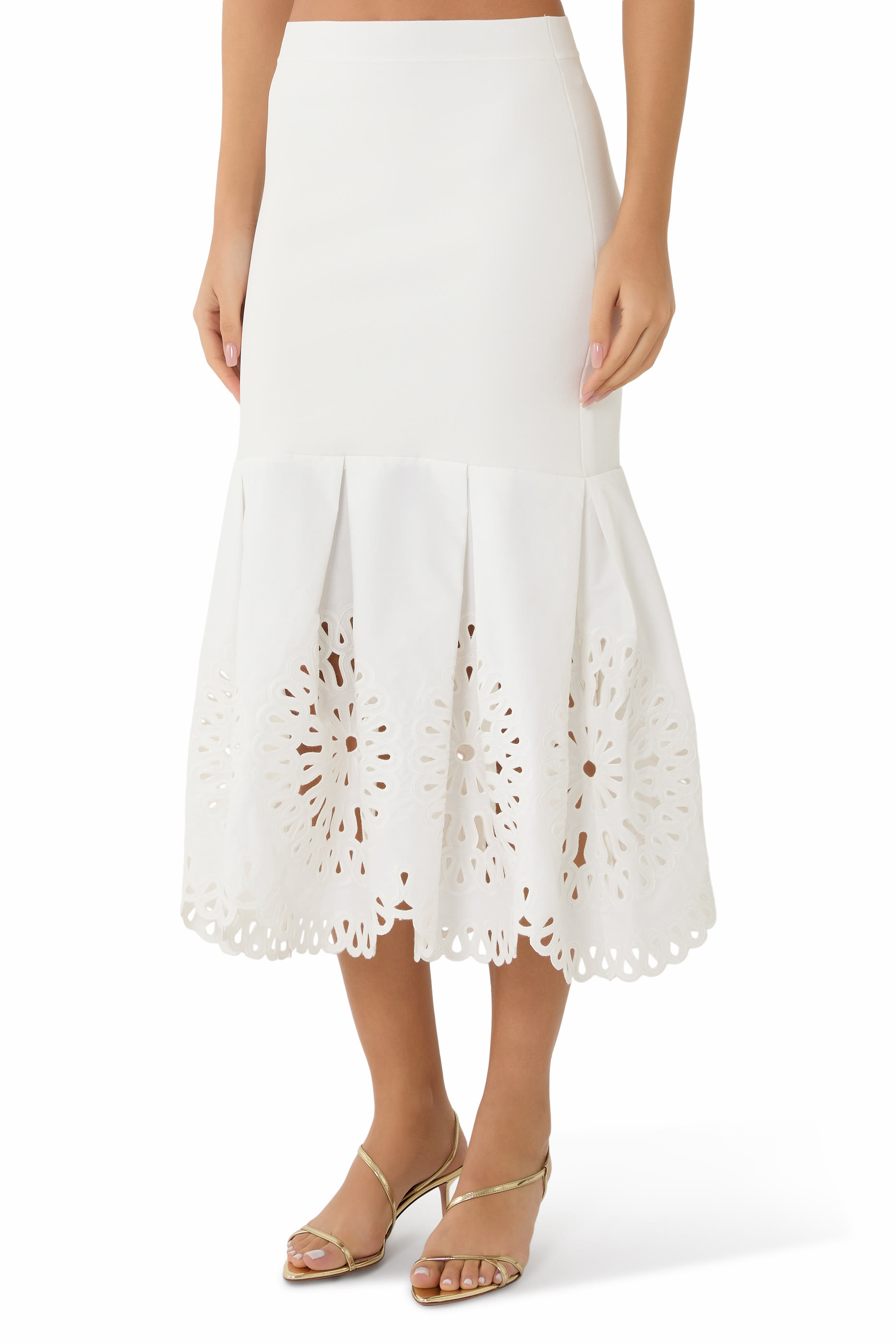 Eveletta Embroidered Knit Midi Skirt