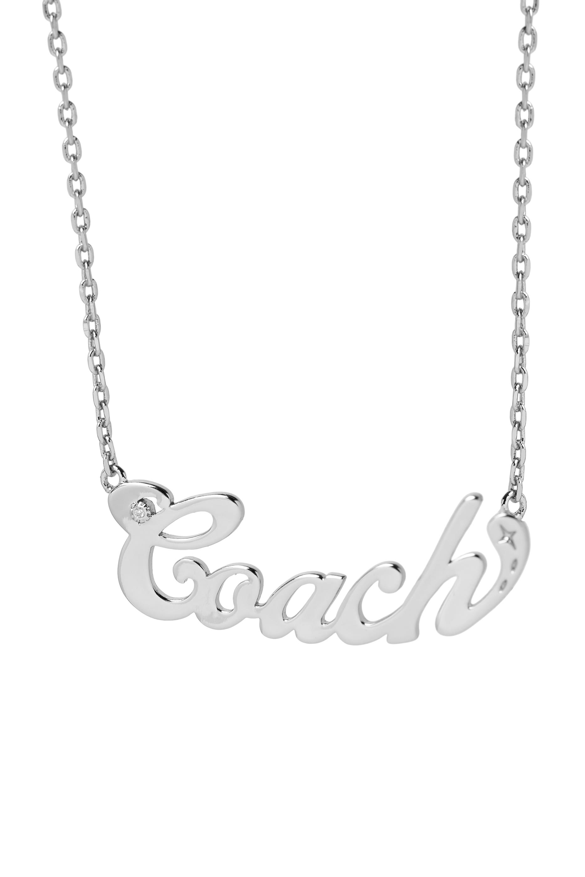 Coach Nameplate Short Pendant Necklace 