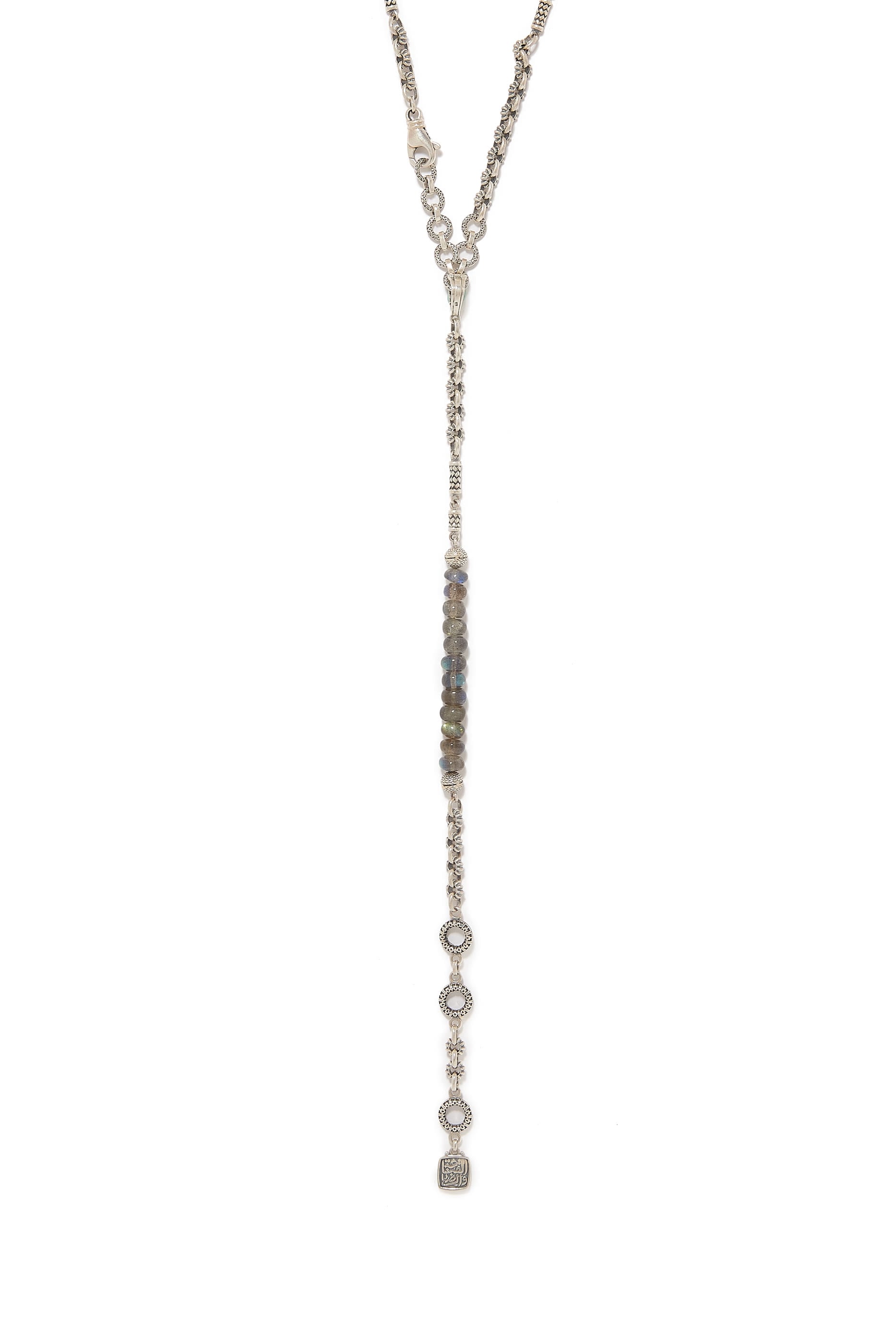 Multi-Way Contentment Necklace, Sterling Silver and Cabouchon Labradorite