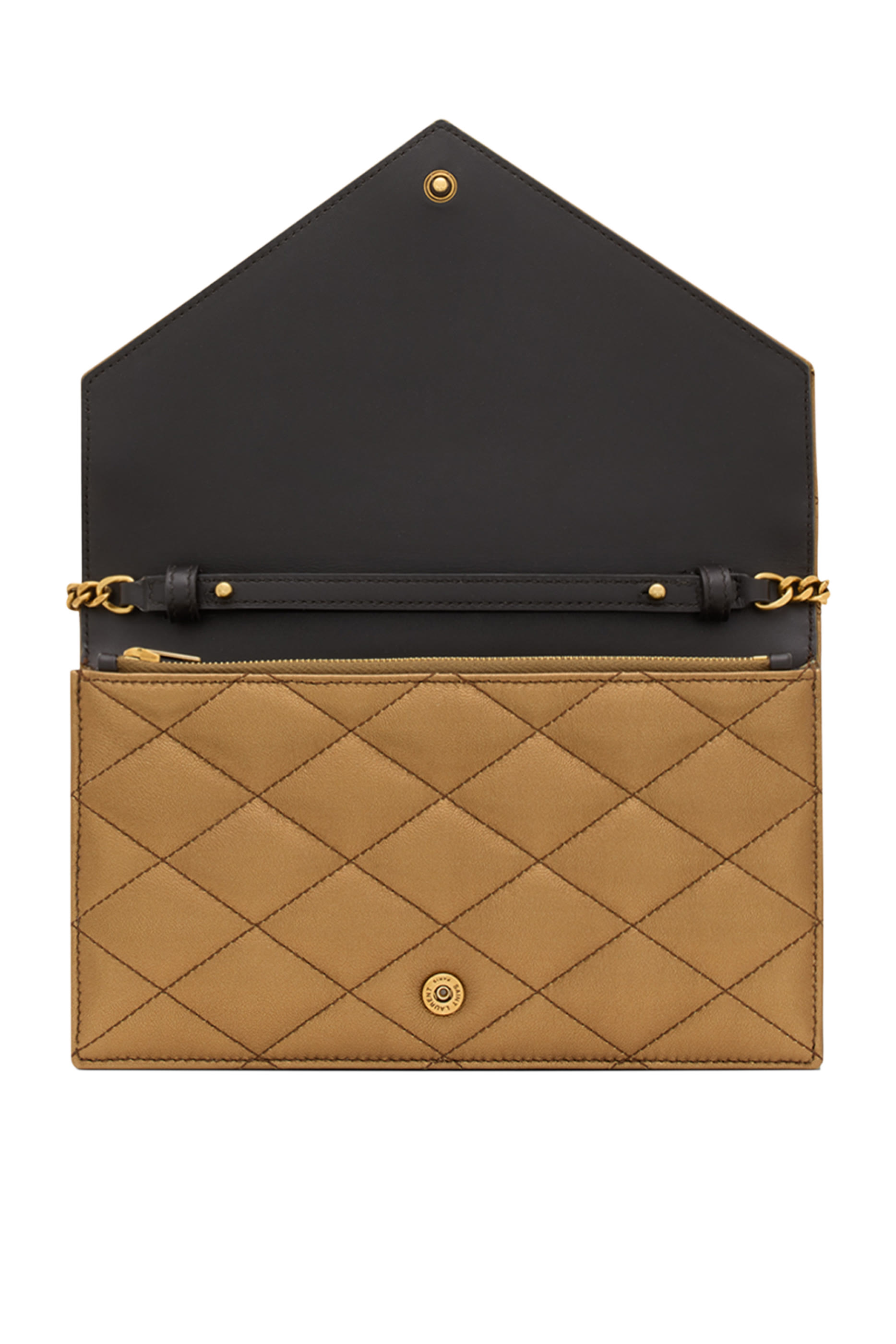 Paris Chain Wallet in Metallic Leather 