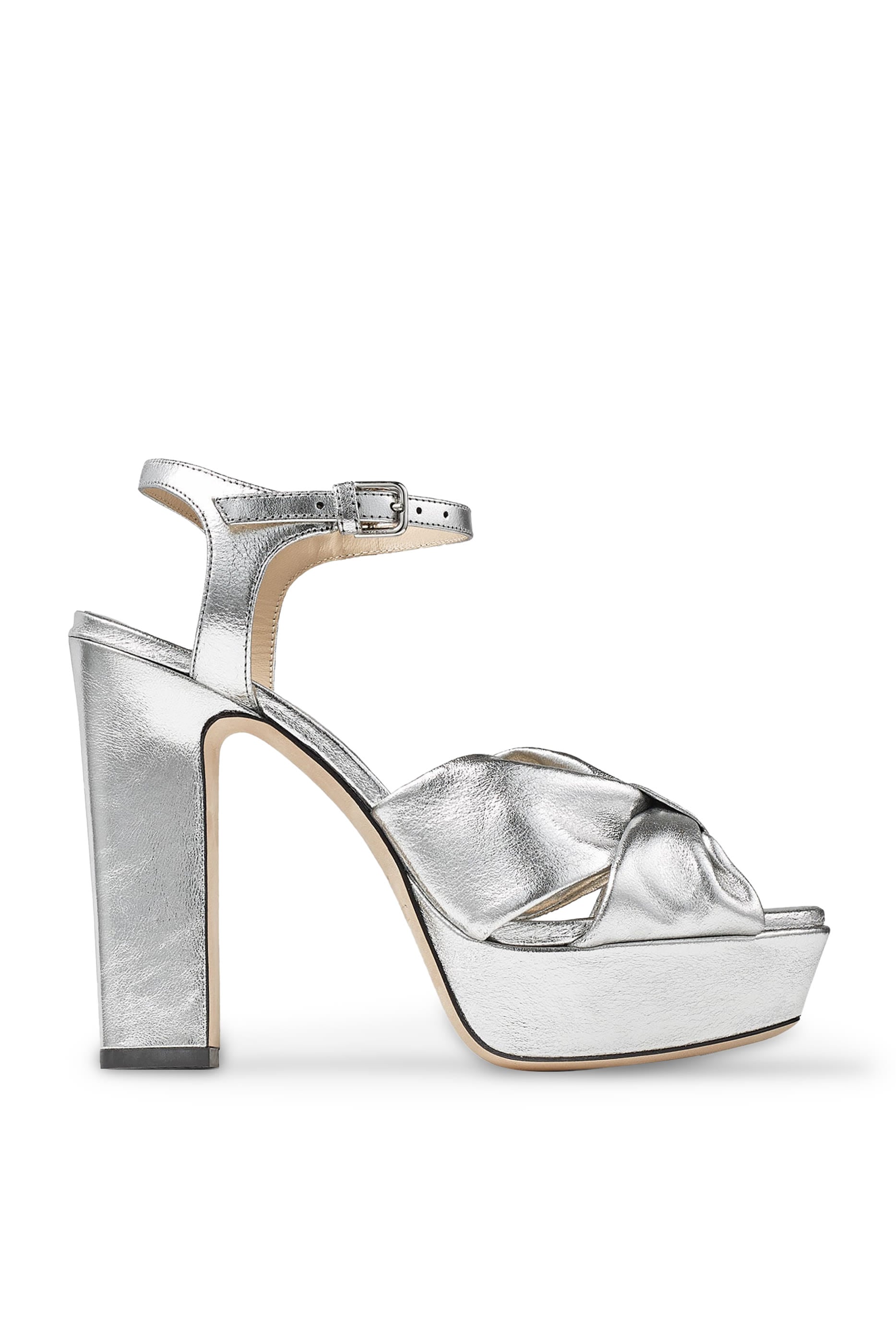 Heloise 120 Gold Soft Mirror Leather Platform Sandals