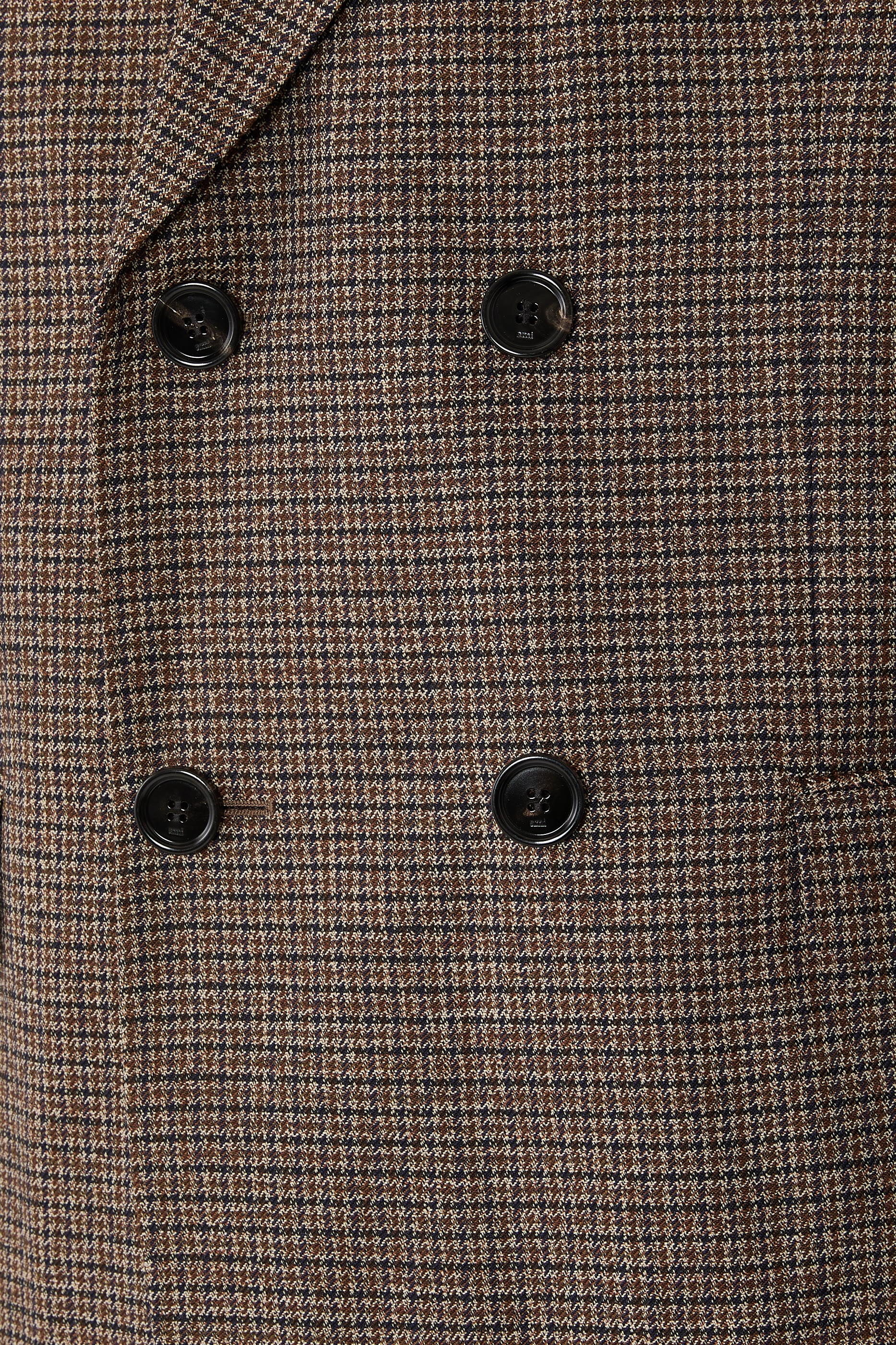 Double-Breasted Houndstooth Wool Blazer