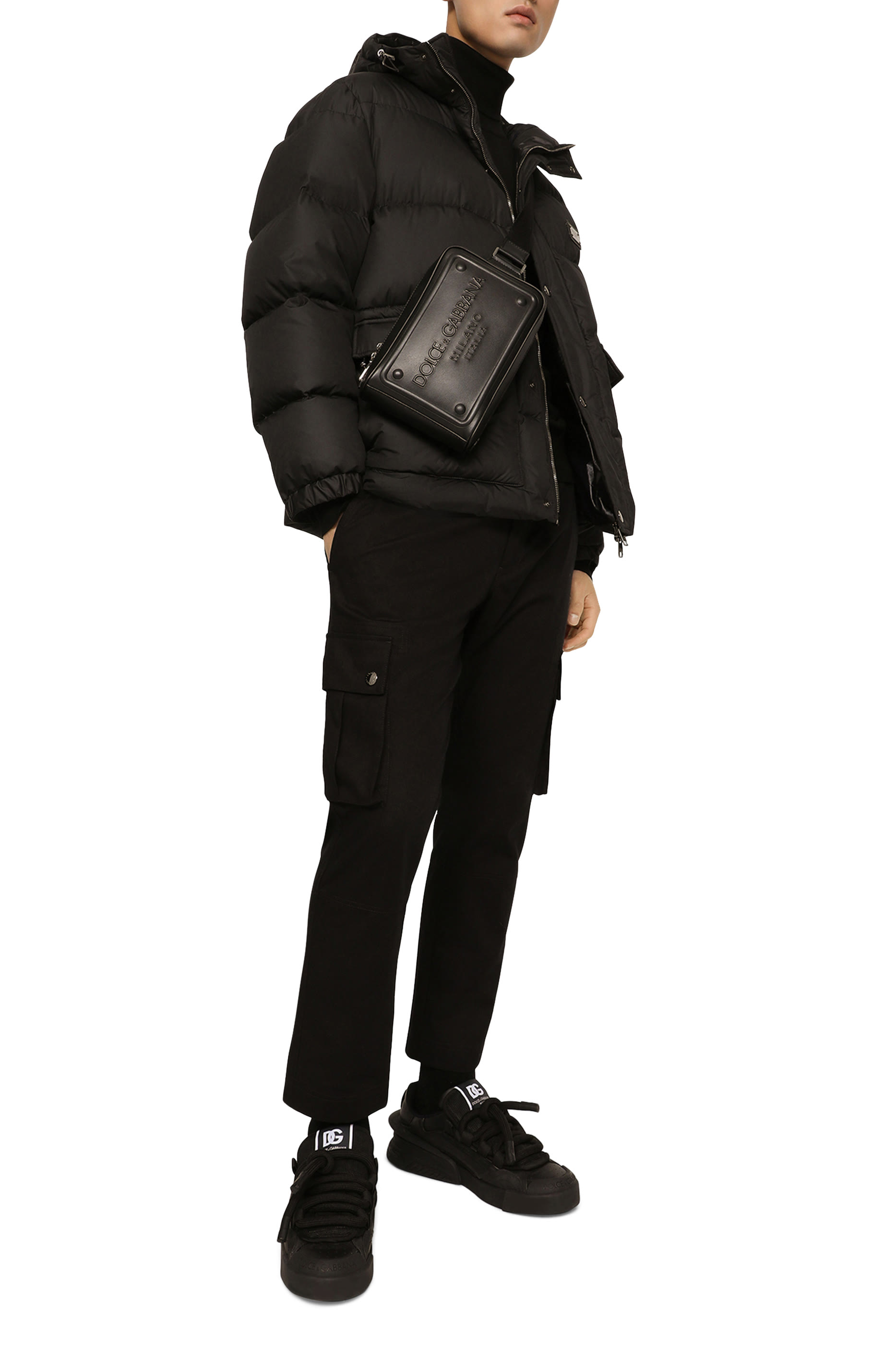  Nylon Down Jacket with Hood and Logo tag 