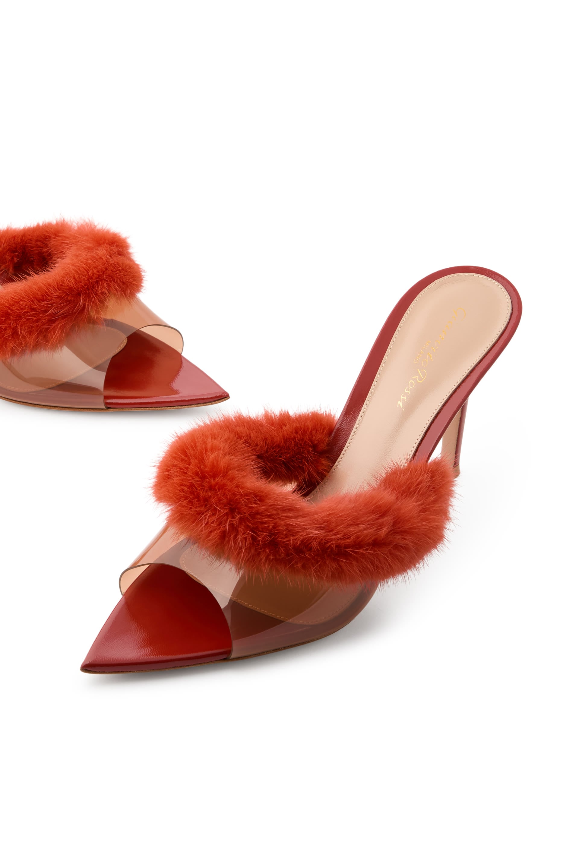 Tanya 85 Fur Plexi Mules