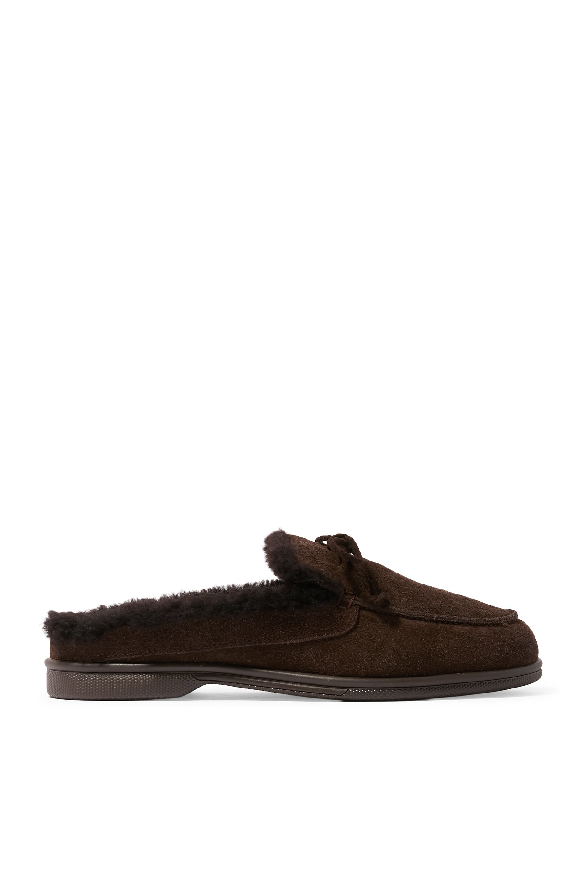 Suede Leather and Mink Fur Mules 