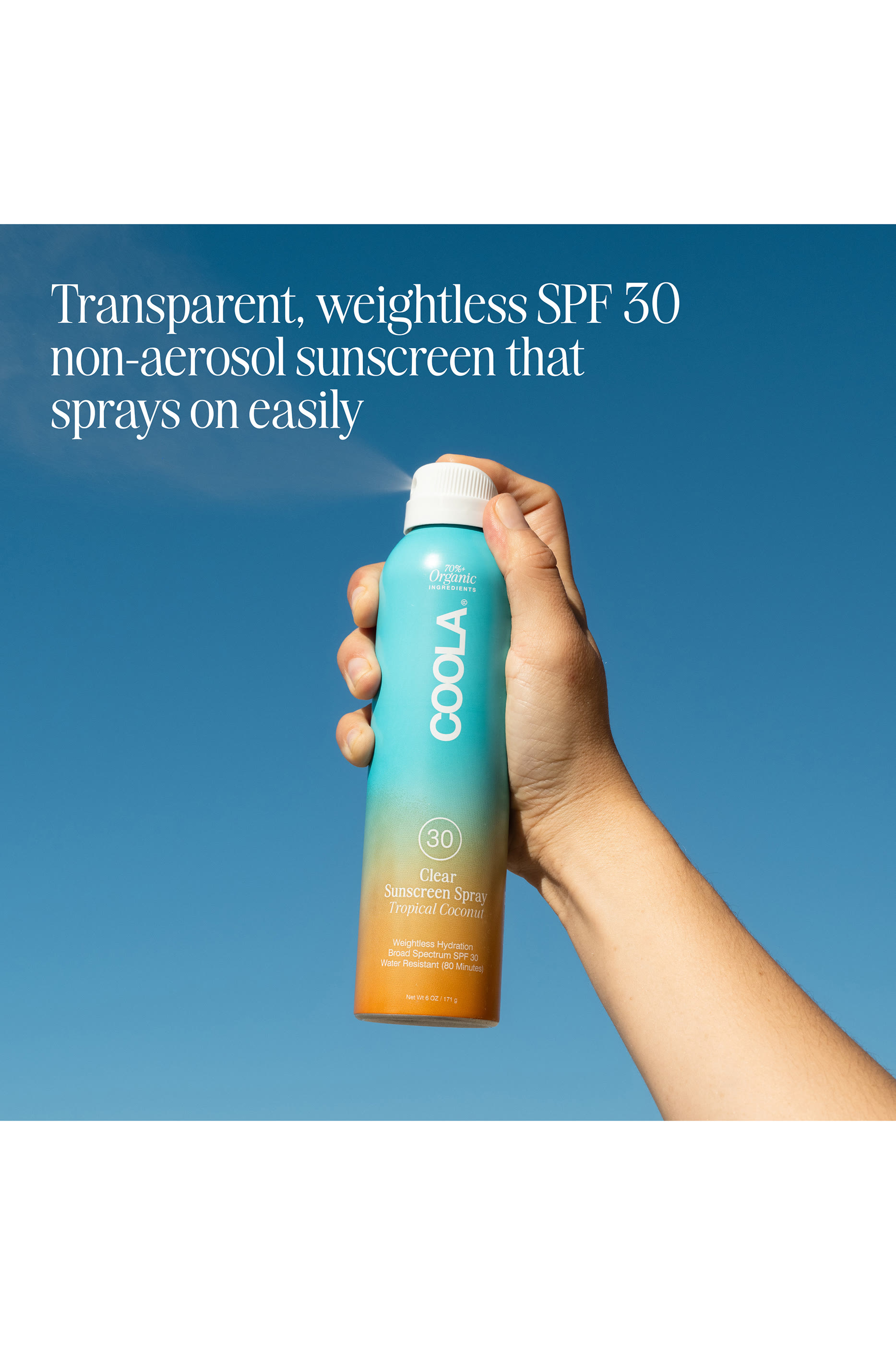 بخاخ كلاسيك عضوي لحماية الجسم من الشمس بعبير جوز الهند الاستوائي SPF30