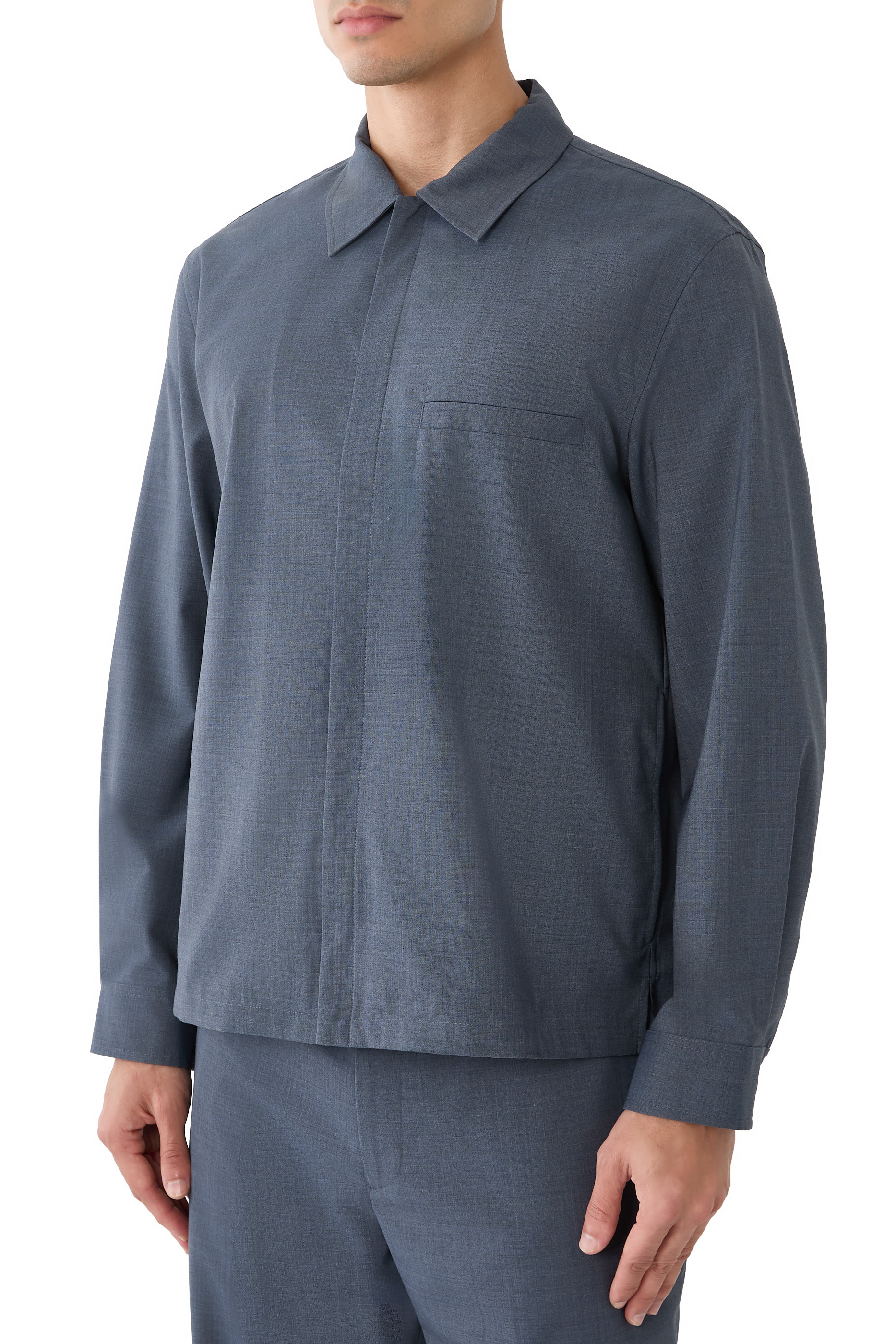  Zip Overshirt in Motion Wool