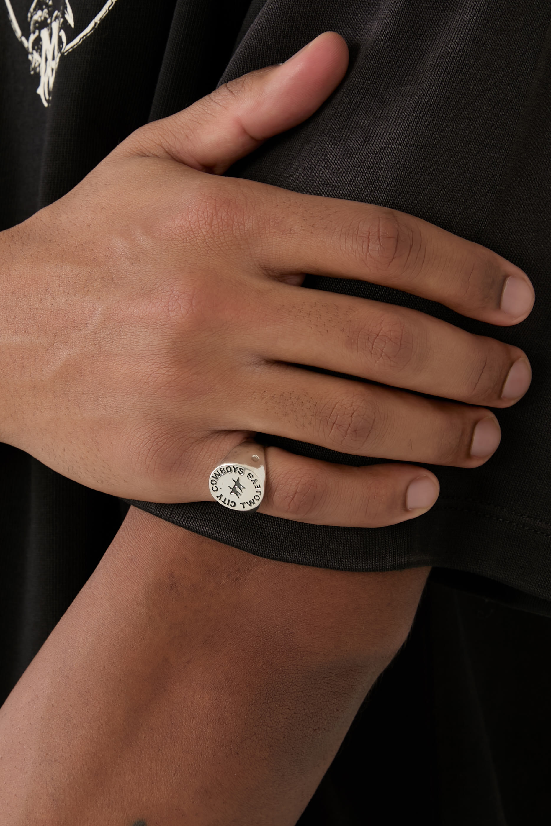 Ignorant Cowboy Signet, 925 Sterling Silver