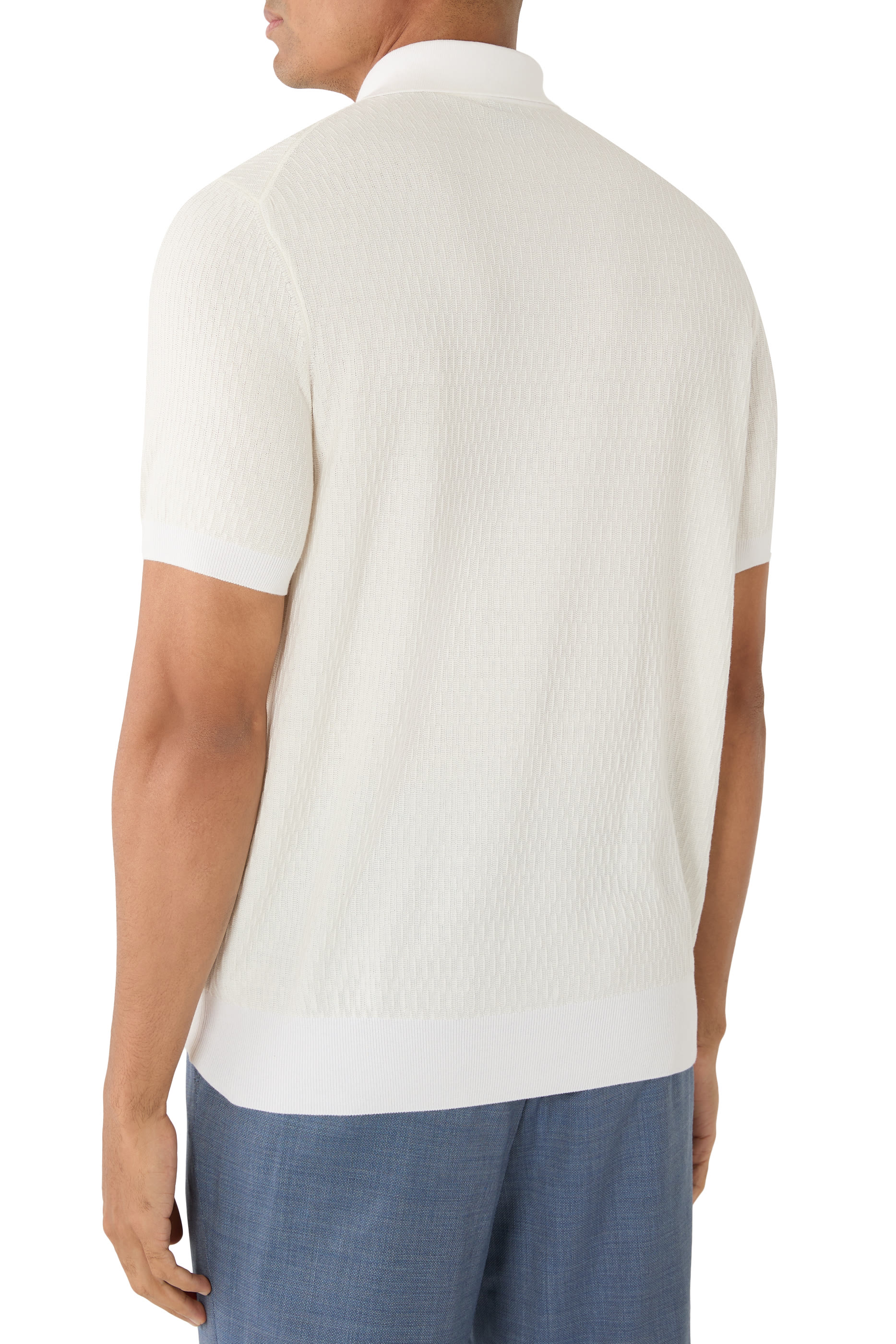 H-Lurazio Textured Knit Polo Shirt