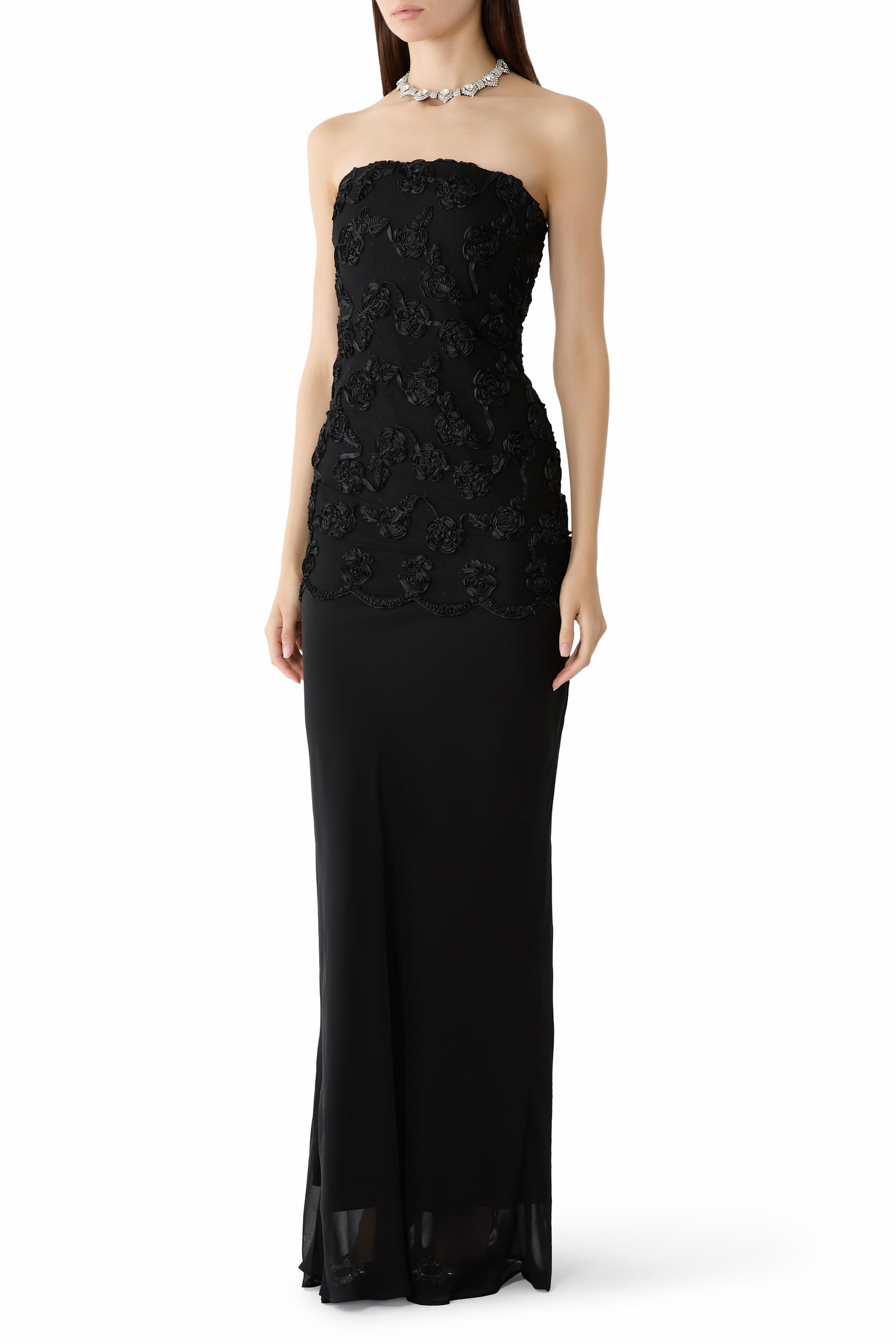 Flower Mesh Maxi Dress