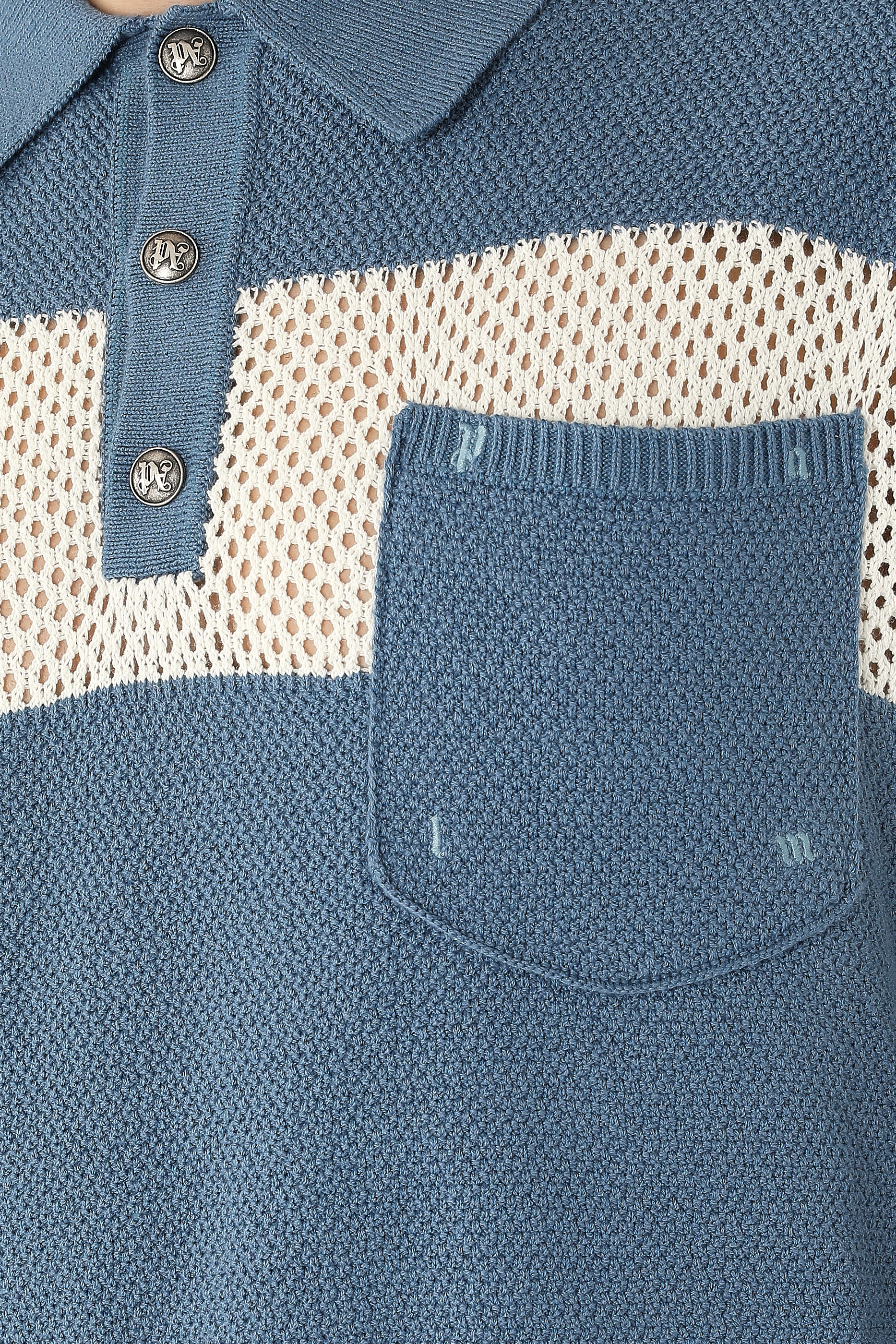  Palm Type Loose Knit Polo Shirt