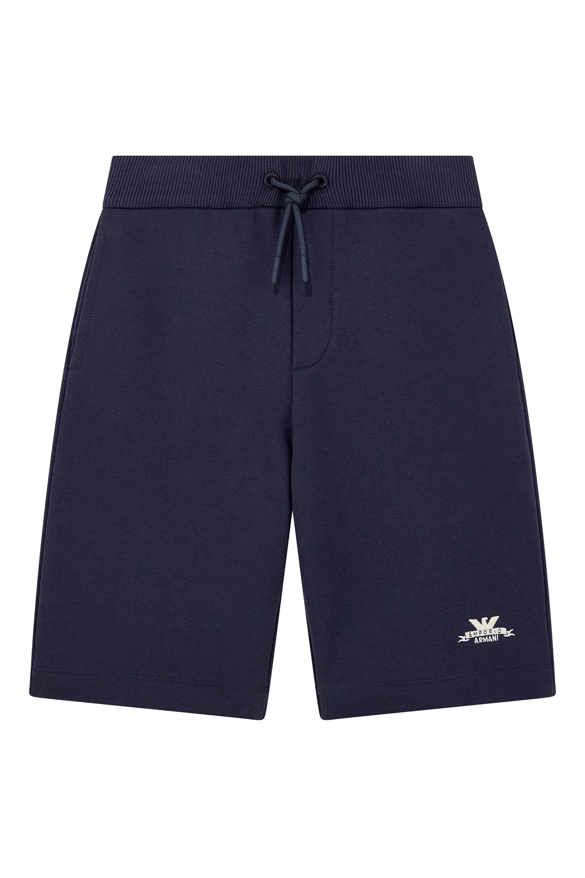 Kids Fleece Cotton Shorts with Ribbed Drawstring Waistband