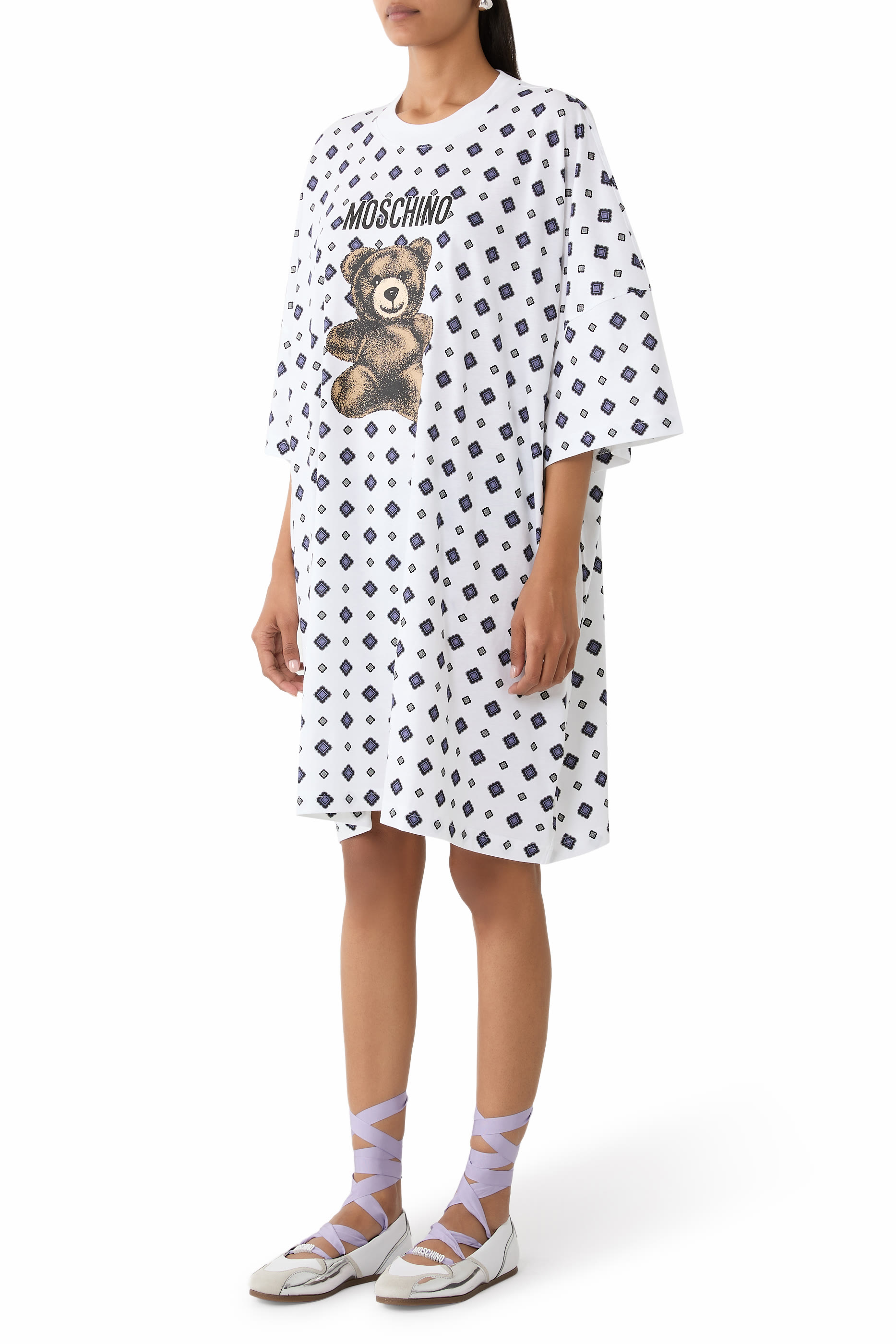 Logo Teddy Printed Dress