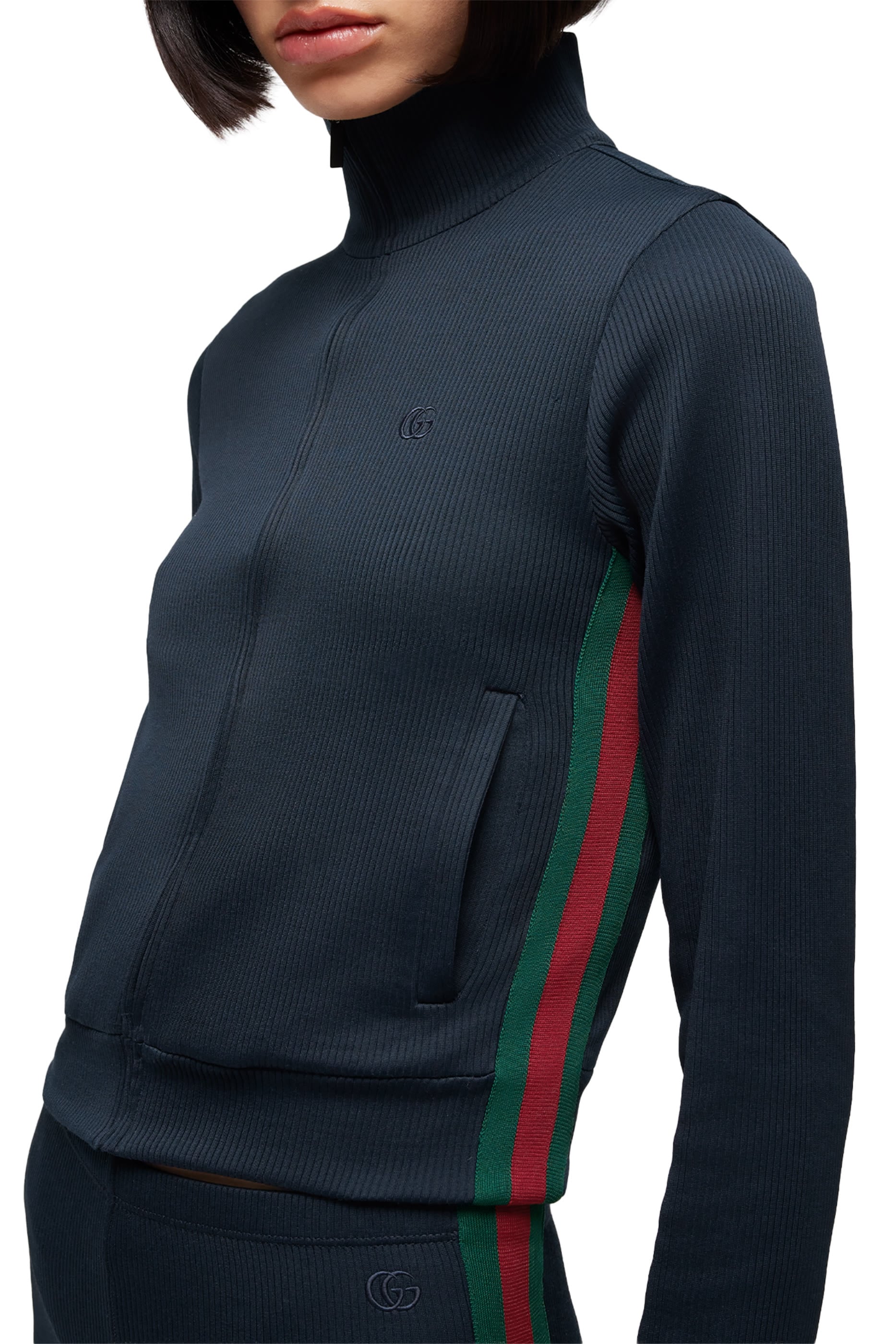 Web-Detail Zip Sweatshirt