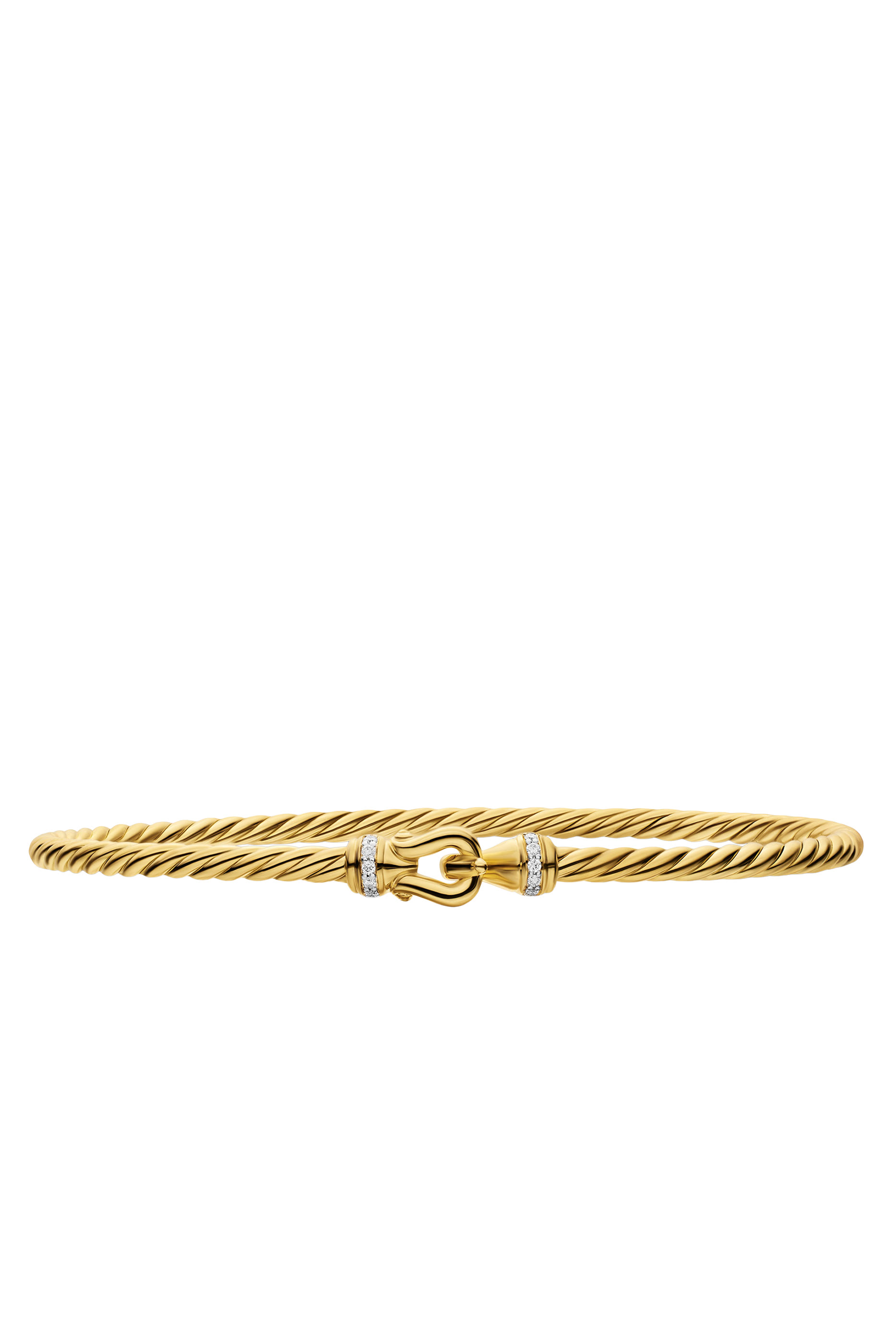Micro Cablespira® Flex Buckle Bracelet, Sterling Silver, 18K Yellow Gold & Diamonds