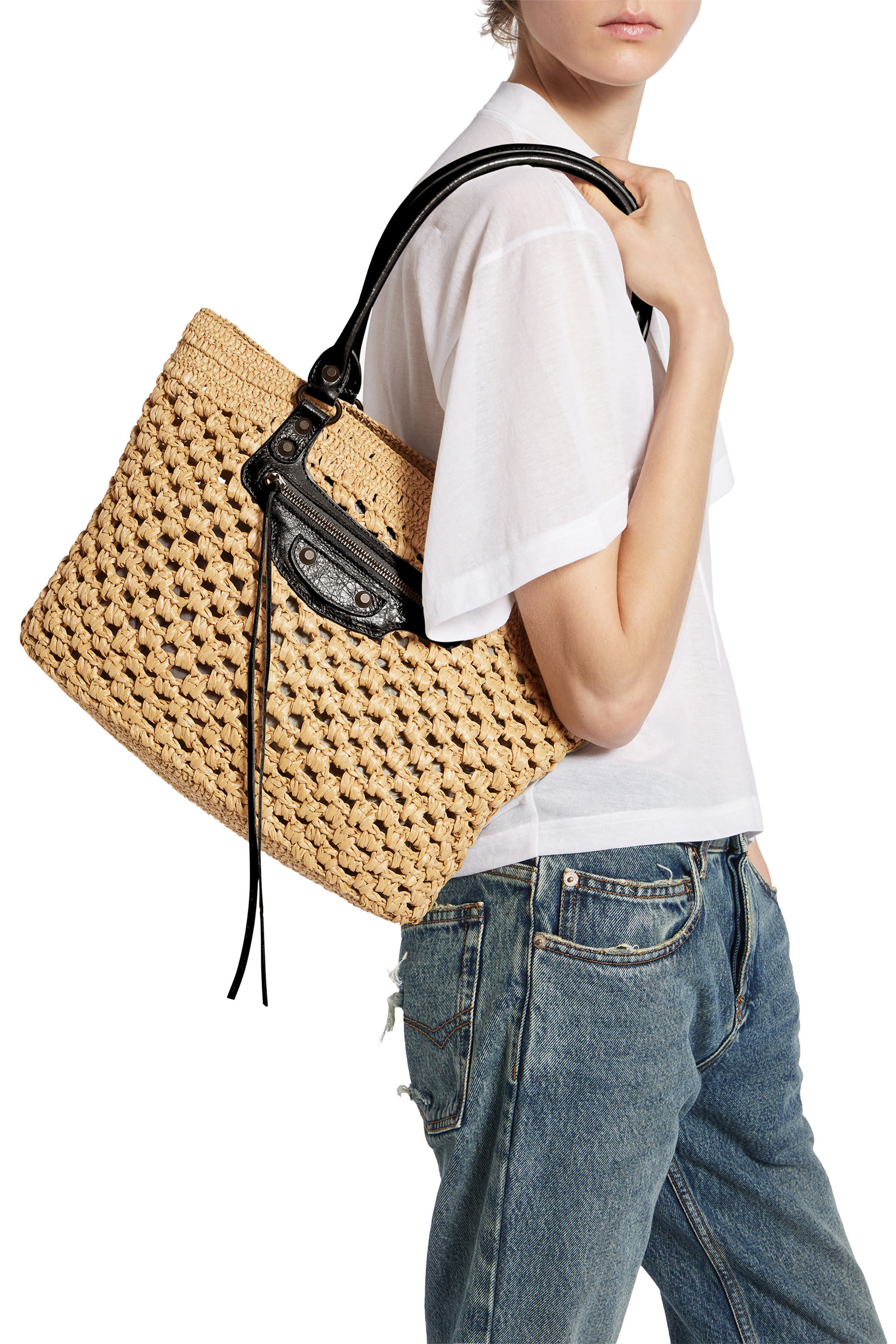 Le City Raffia Basket Bag