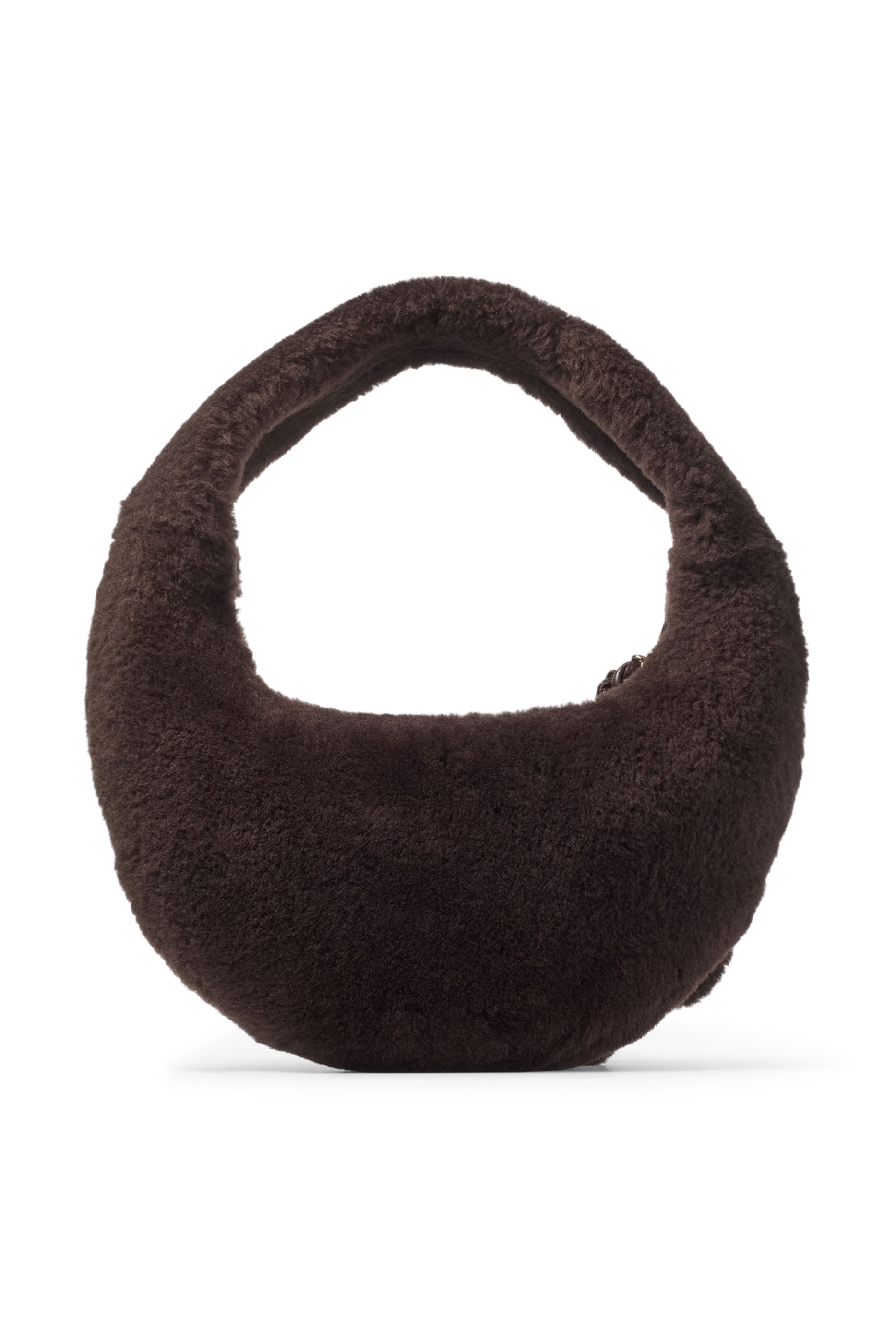 Pom Pom-Details Winter Hobo Bag