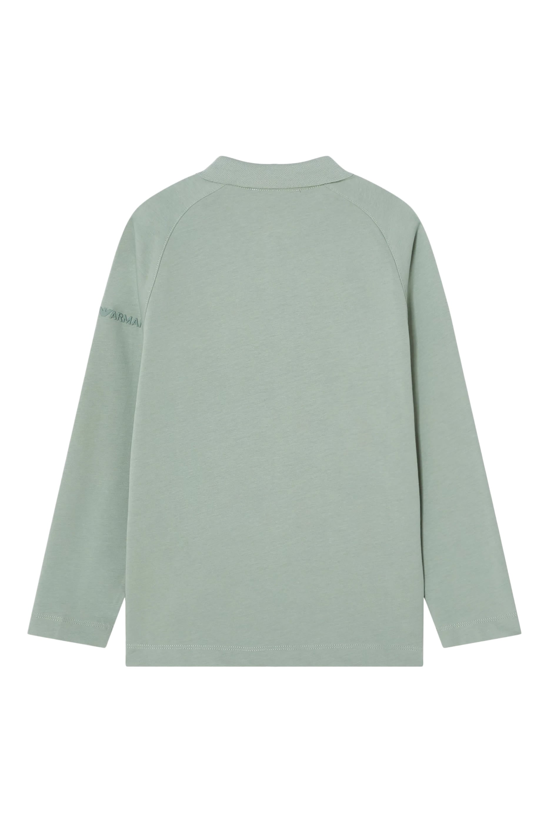 Kids Text Logo Long-Sleeve Polo Shirt