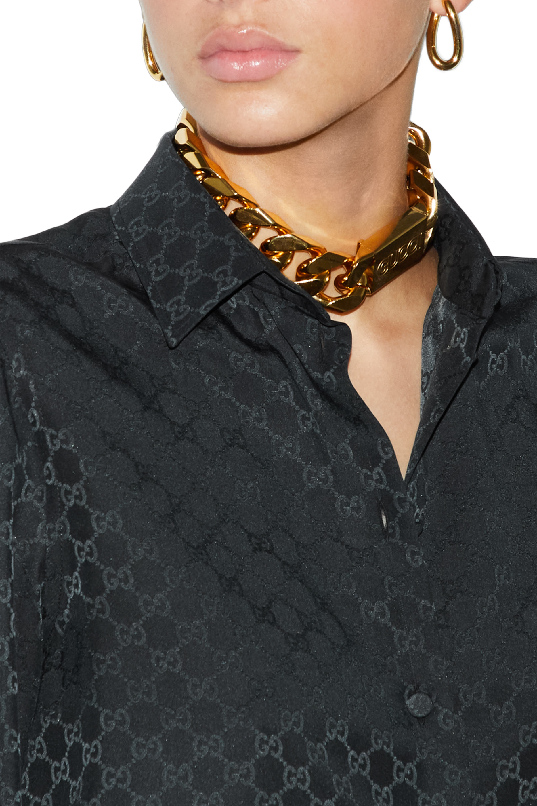 GG Cr&ecirc;pe Silk Shirt