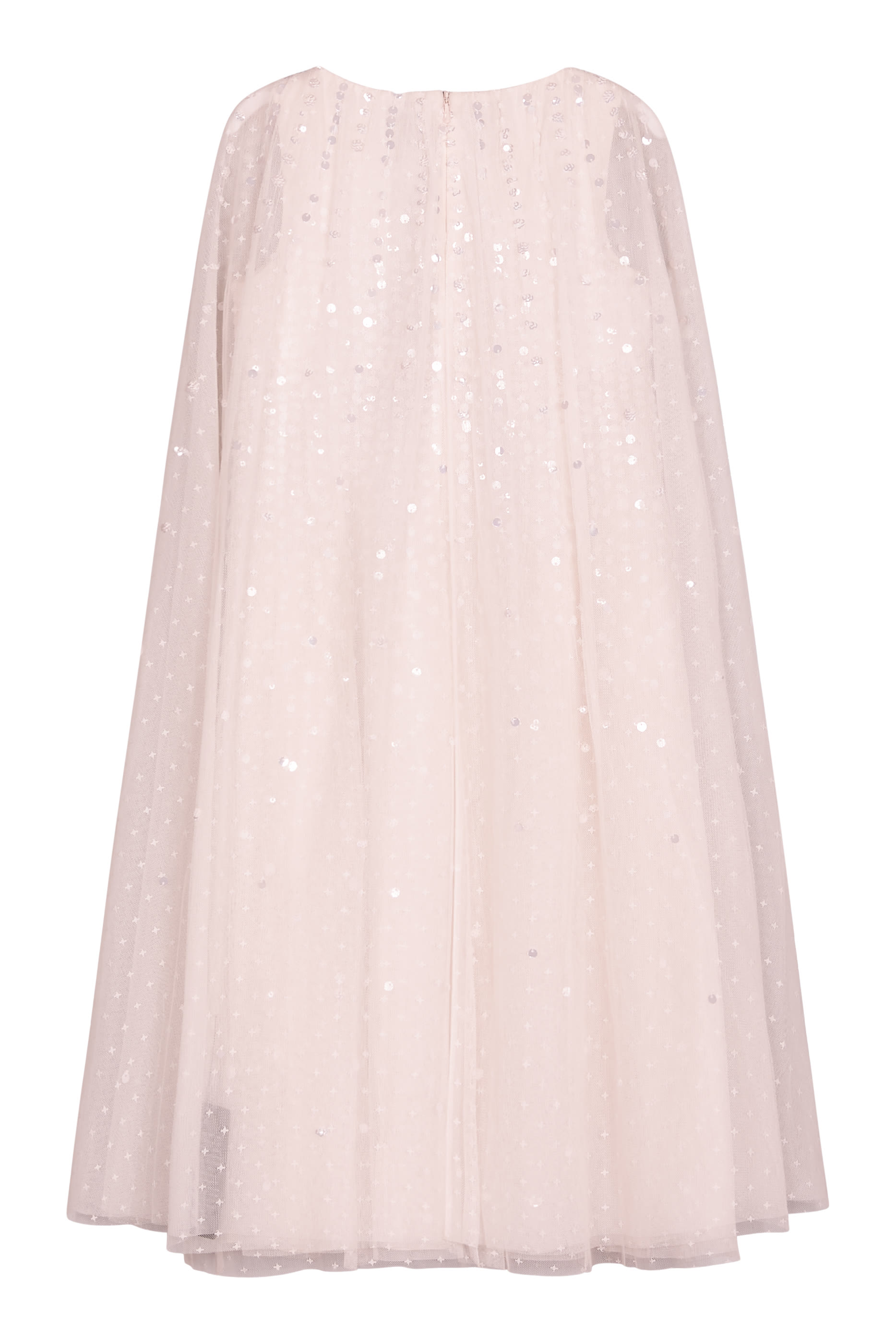 Kids Moonlight Sequin Draped Cape Gown