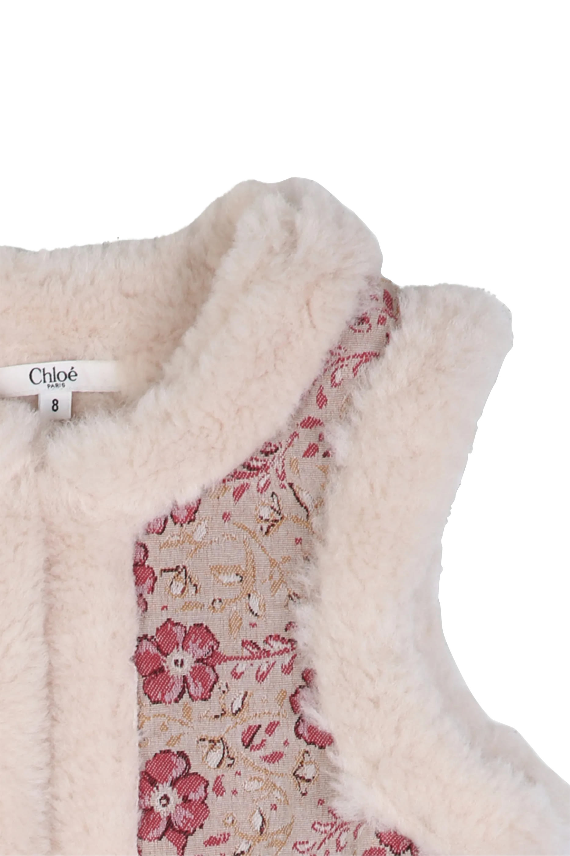 Kids Floral-Jacquard Faux-Fur-Trim Jacket