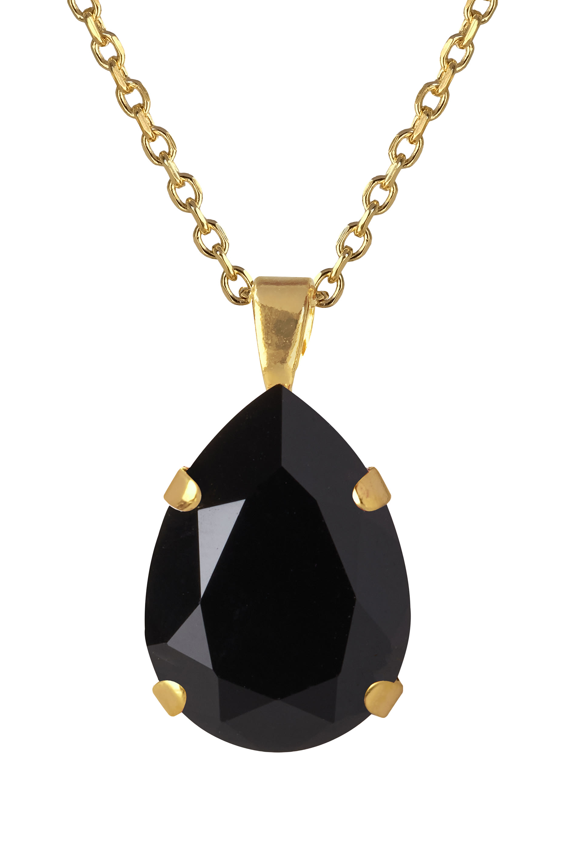Mini Drop Necklace, 18K Gold-Plated Brass & Crystal