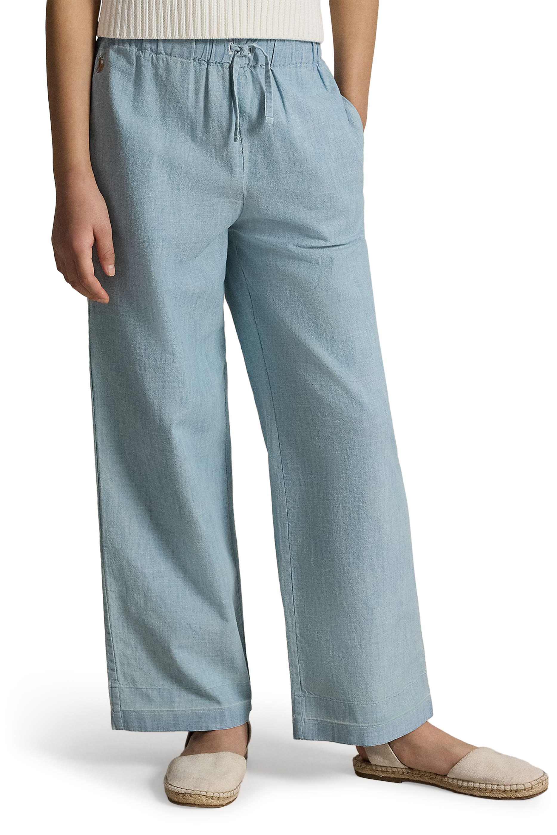 Kids Pony-Embroidered Wide-Leg Trousers