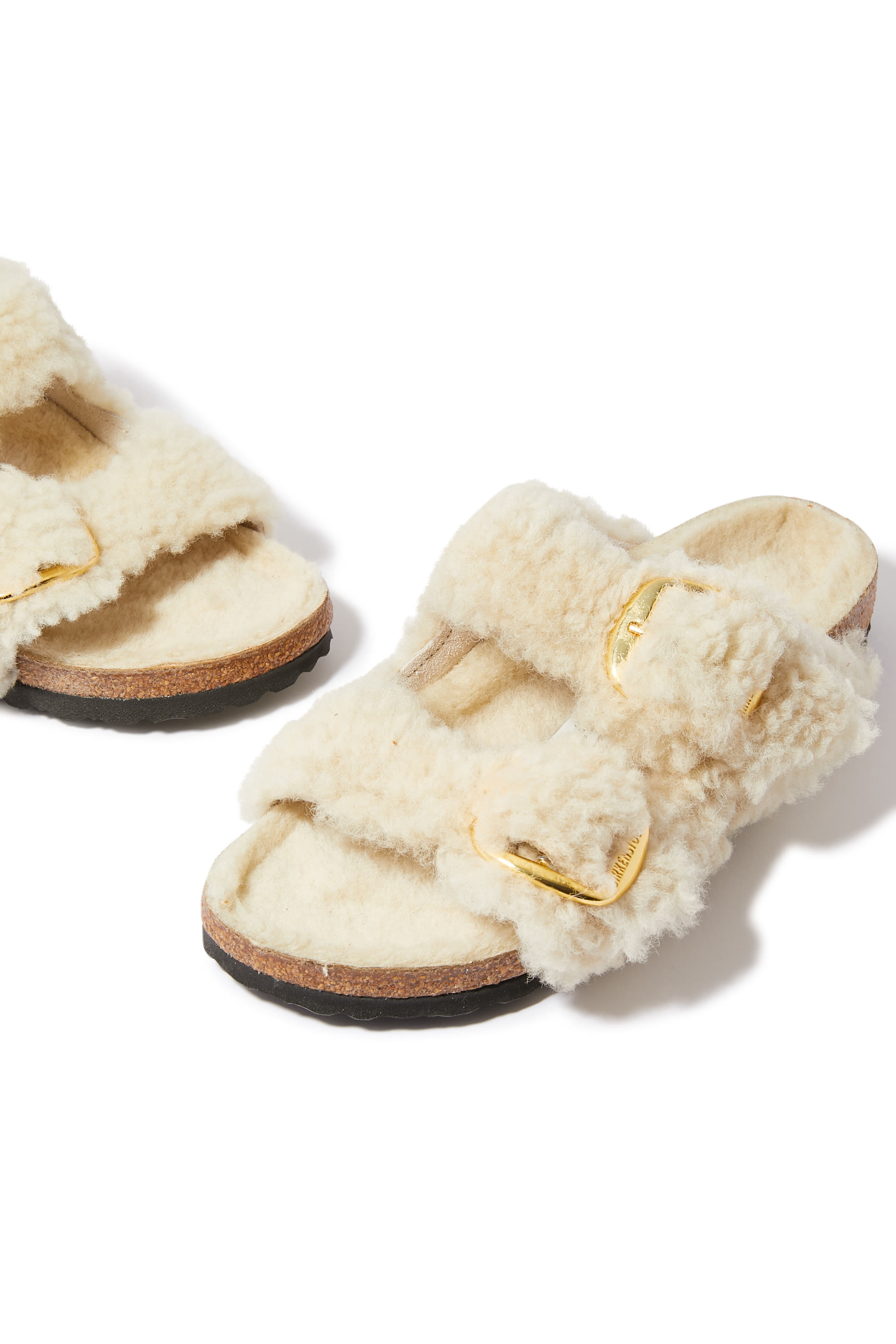 Arizona Big Buckle Shearling Sandals