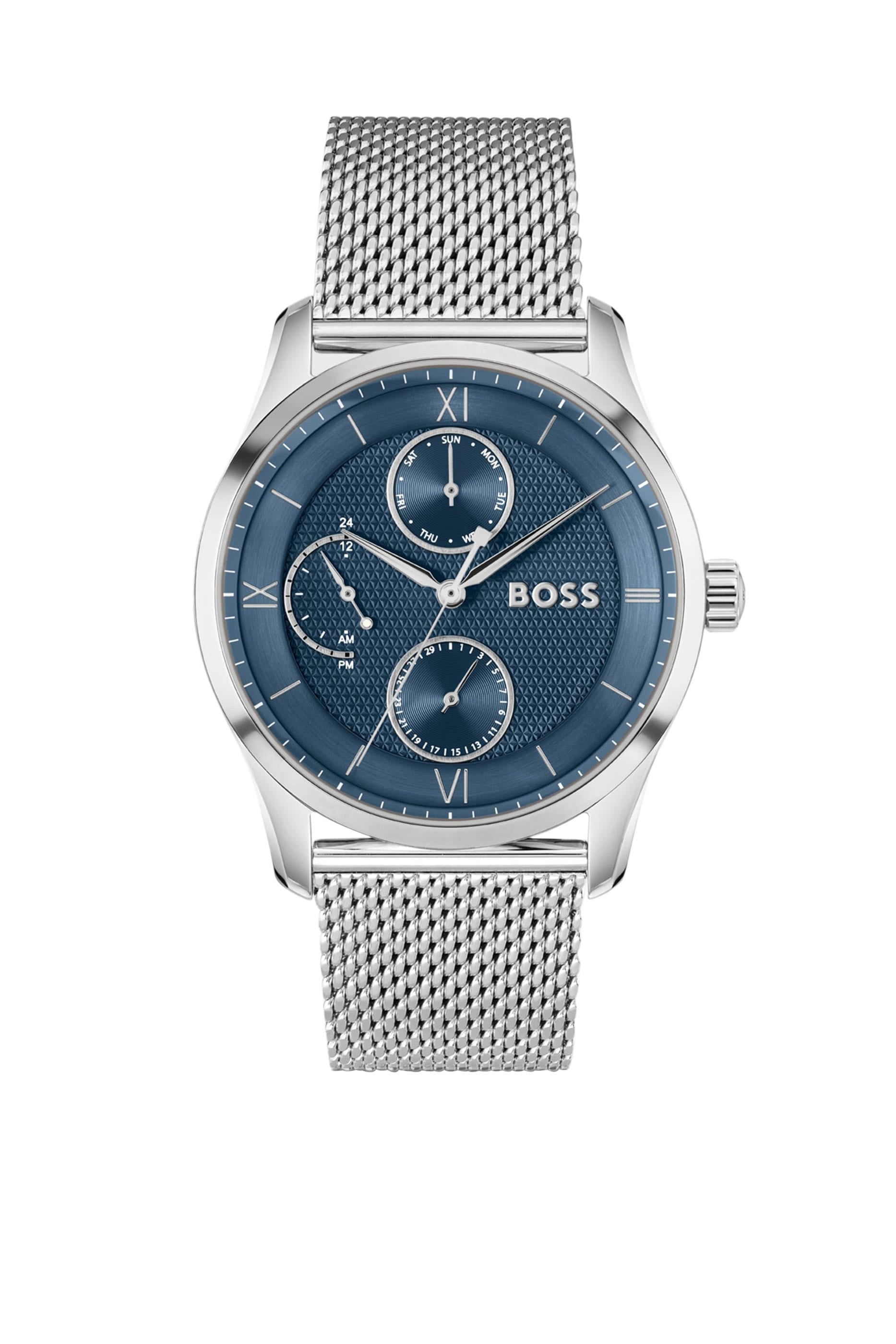 Principle Blue-Dial Watch with Mesh Bracelet