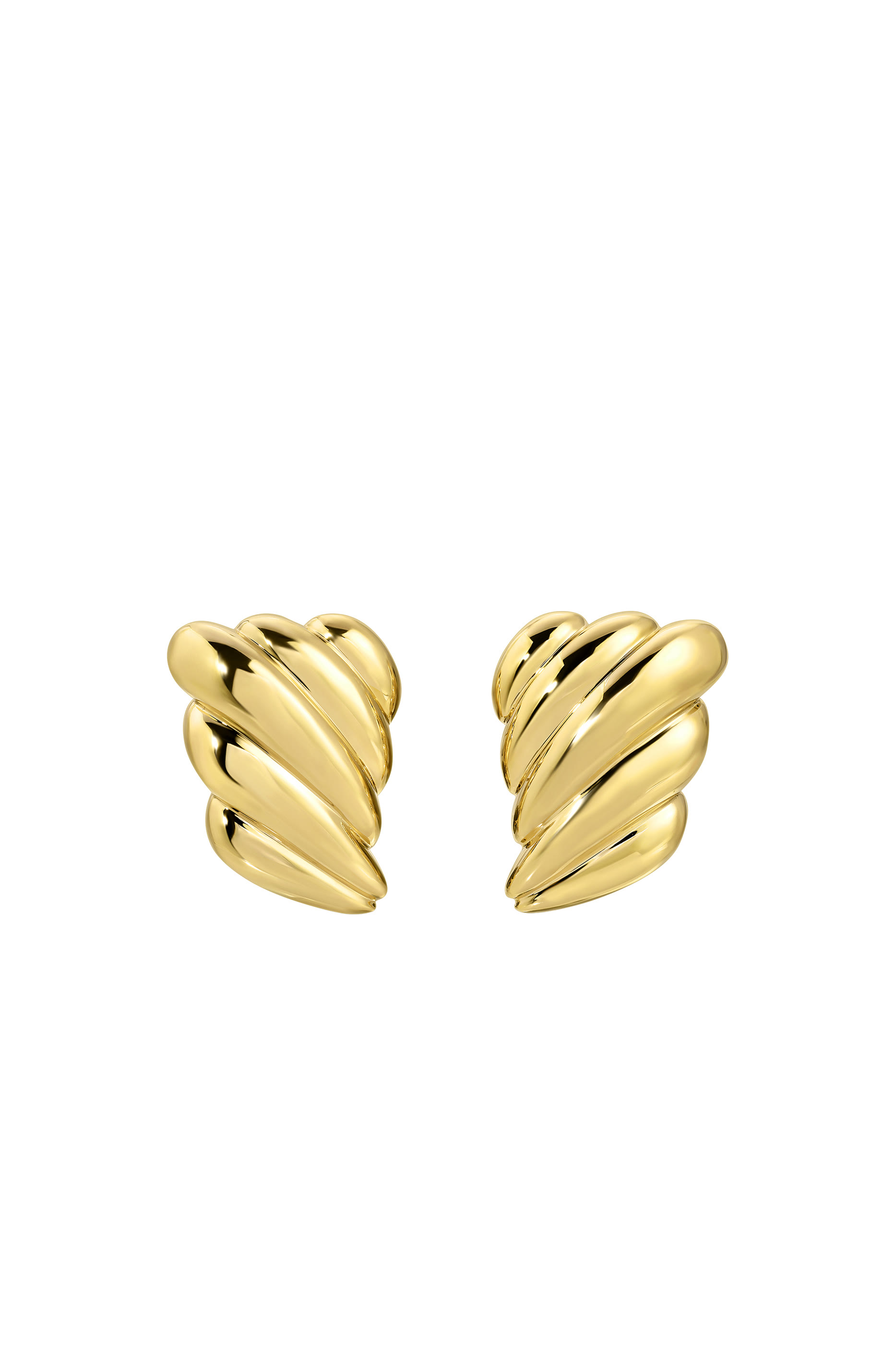 Large Croissant Earrings, 18k Yellow Gold