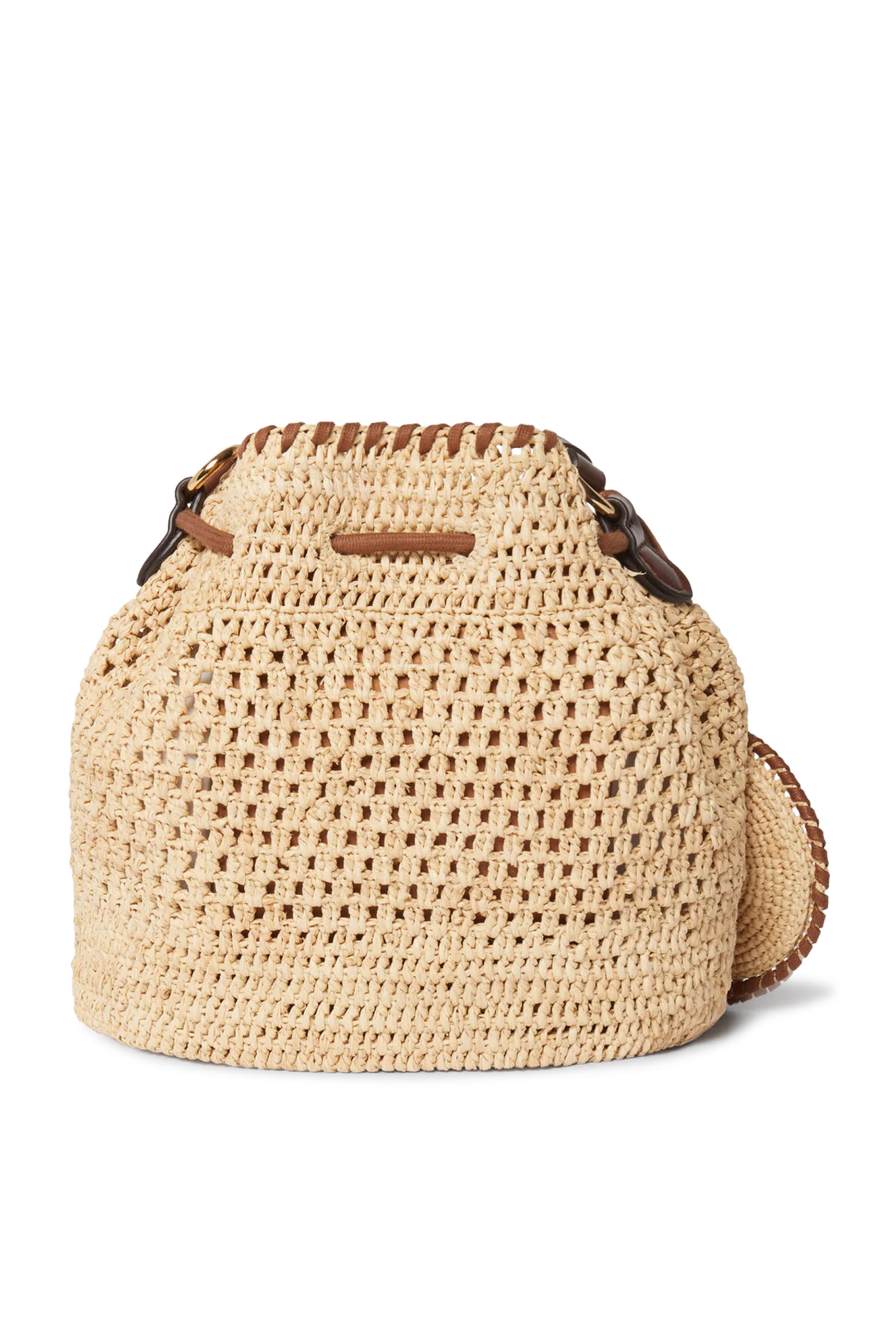 Falabella Raffia Crochet Bucket Bag