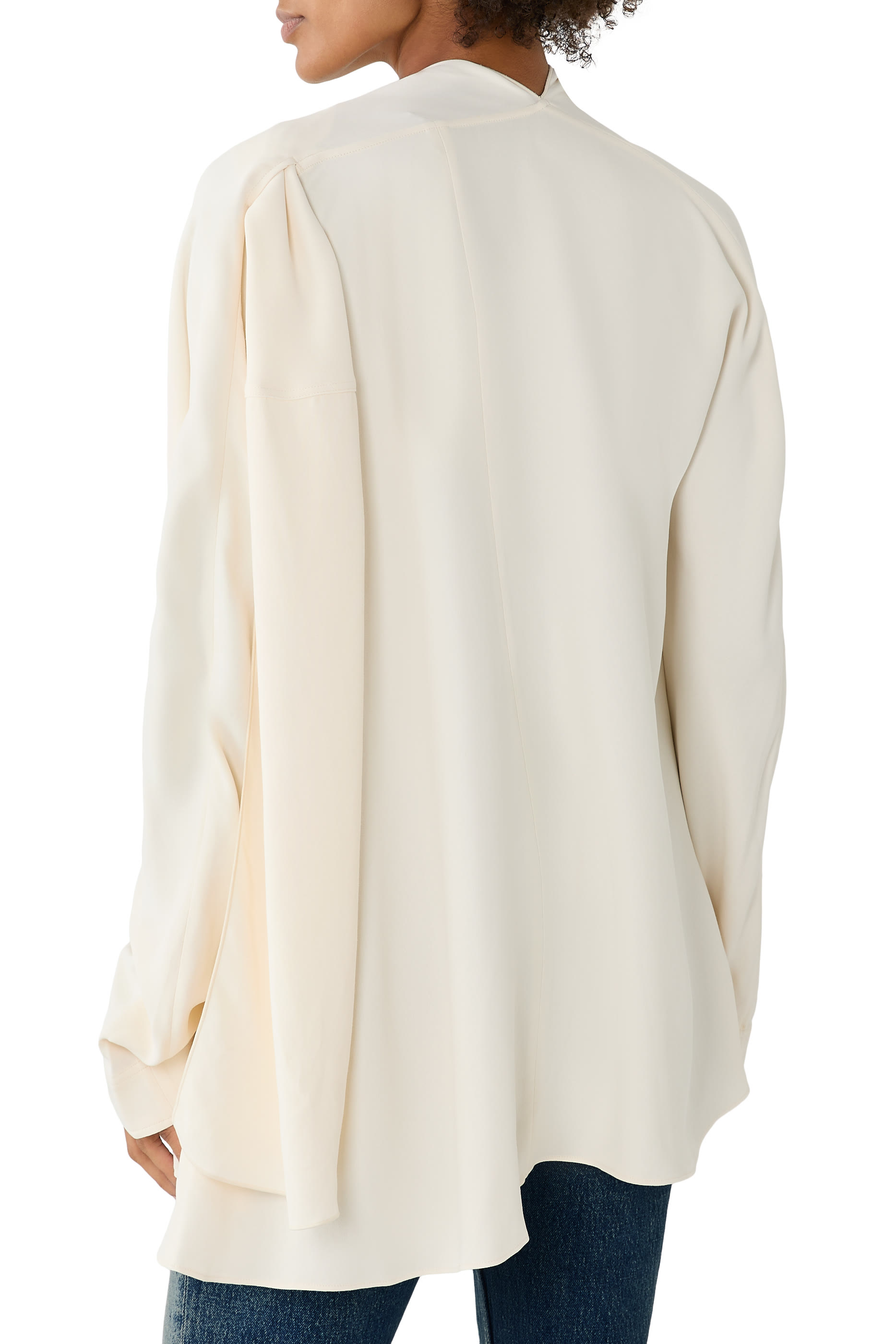 Asymmetric Draped Cady Blouse 