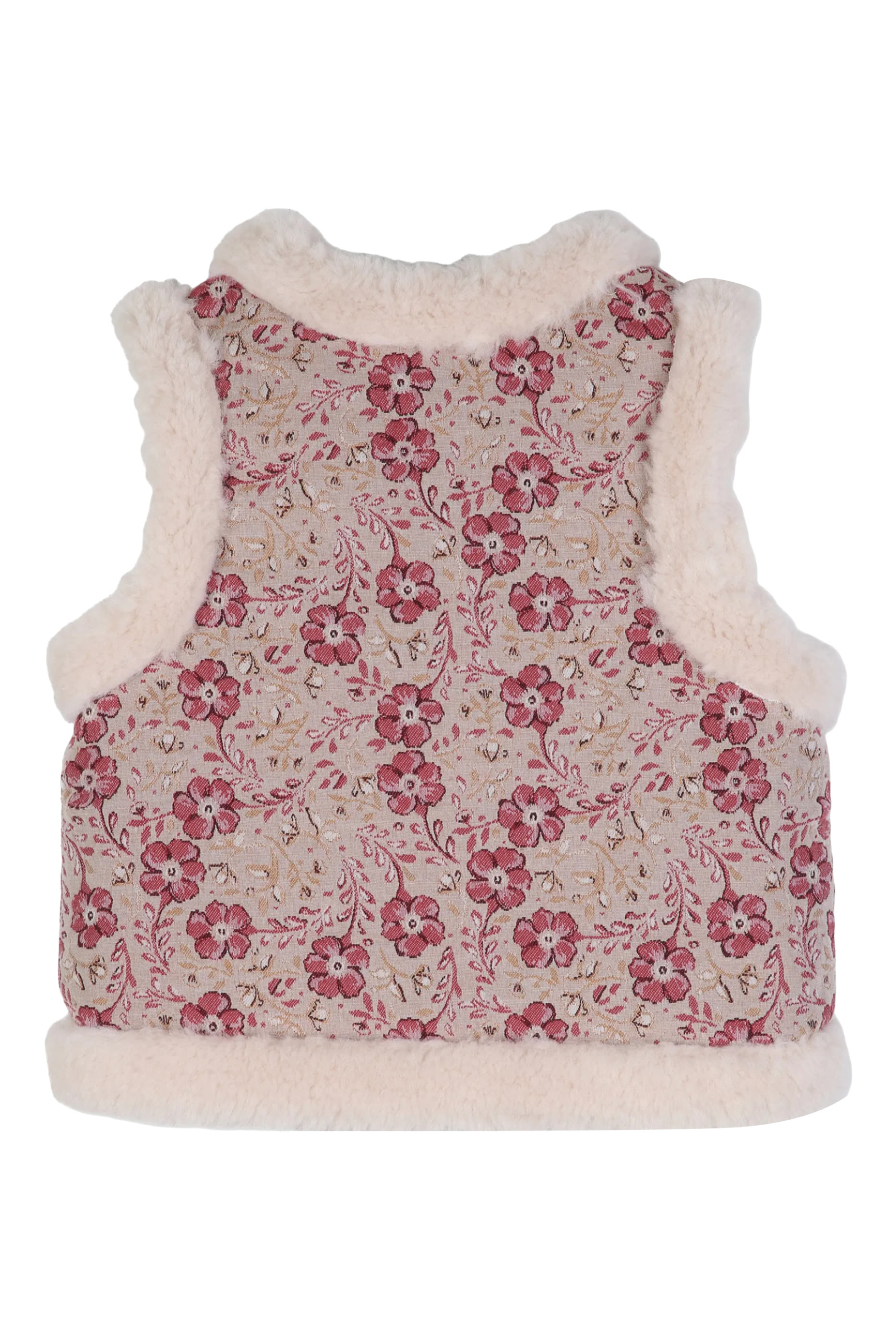 Kids Floral-Jacquard Faux-Fur-Trim Jacket