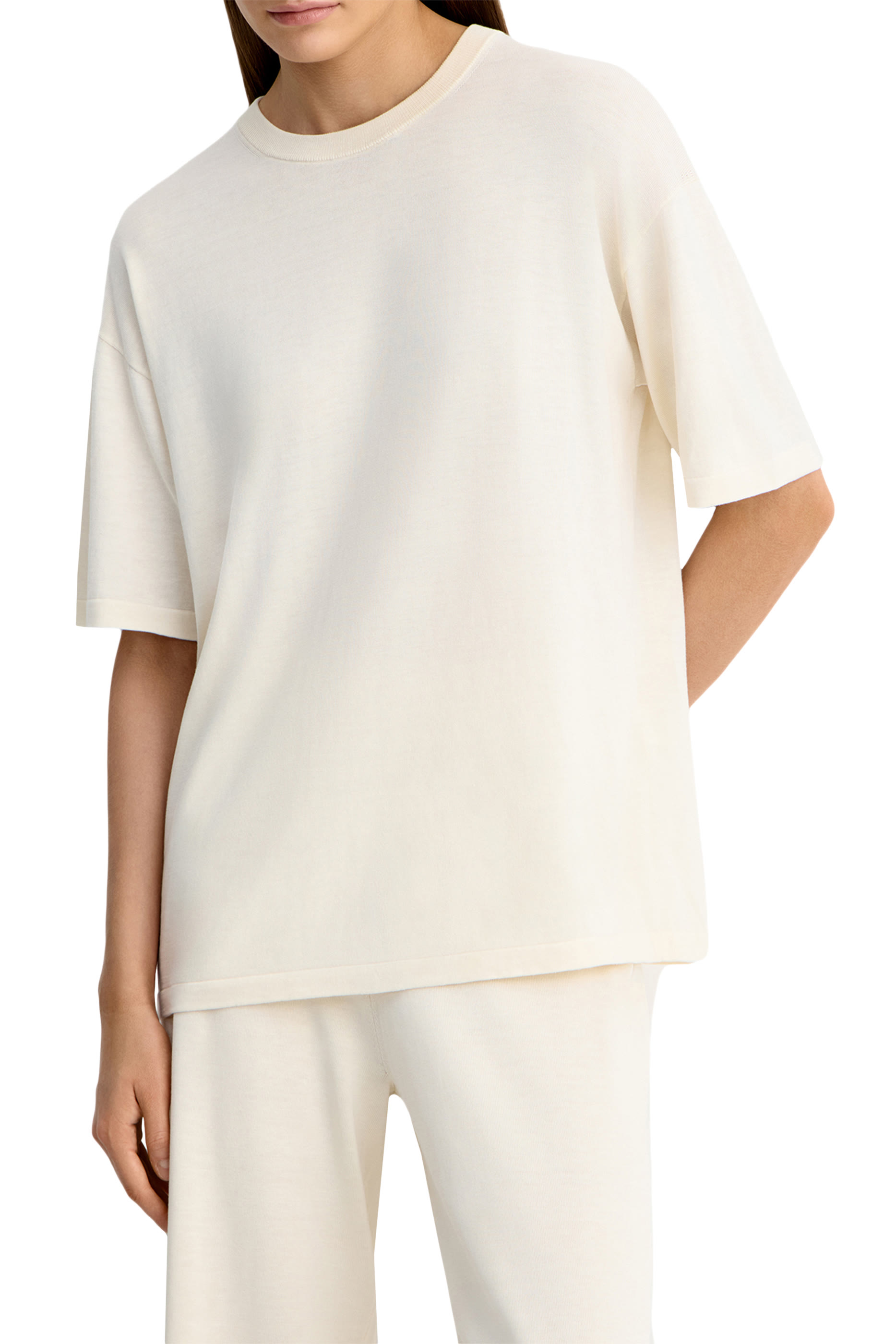  Silk-Cotton Knit T-Shirt 