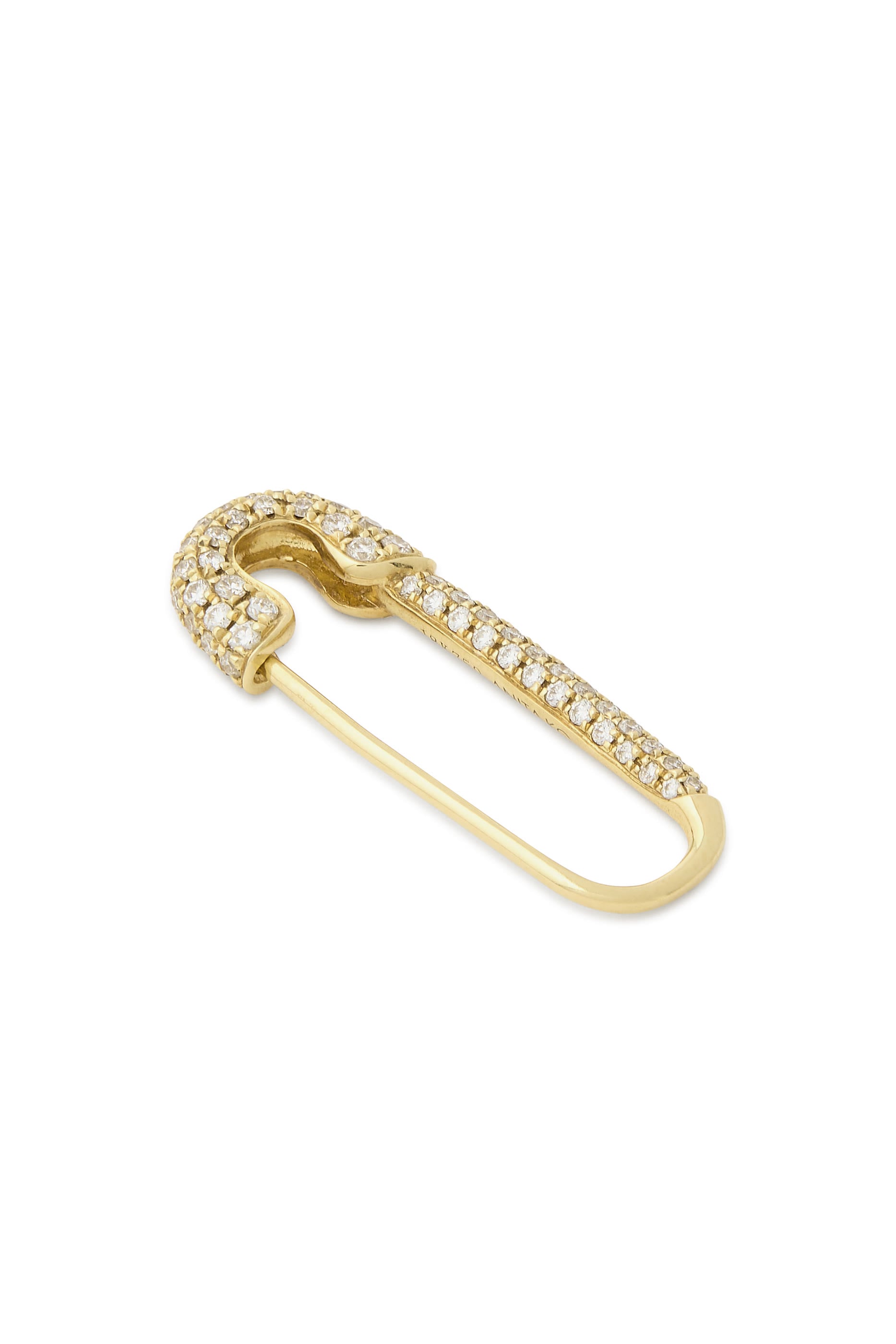 Diamond Safety Pin Earring, 18K Yellow Gold & Diamonds