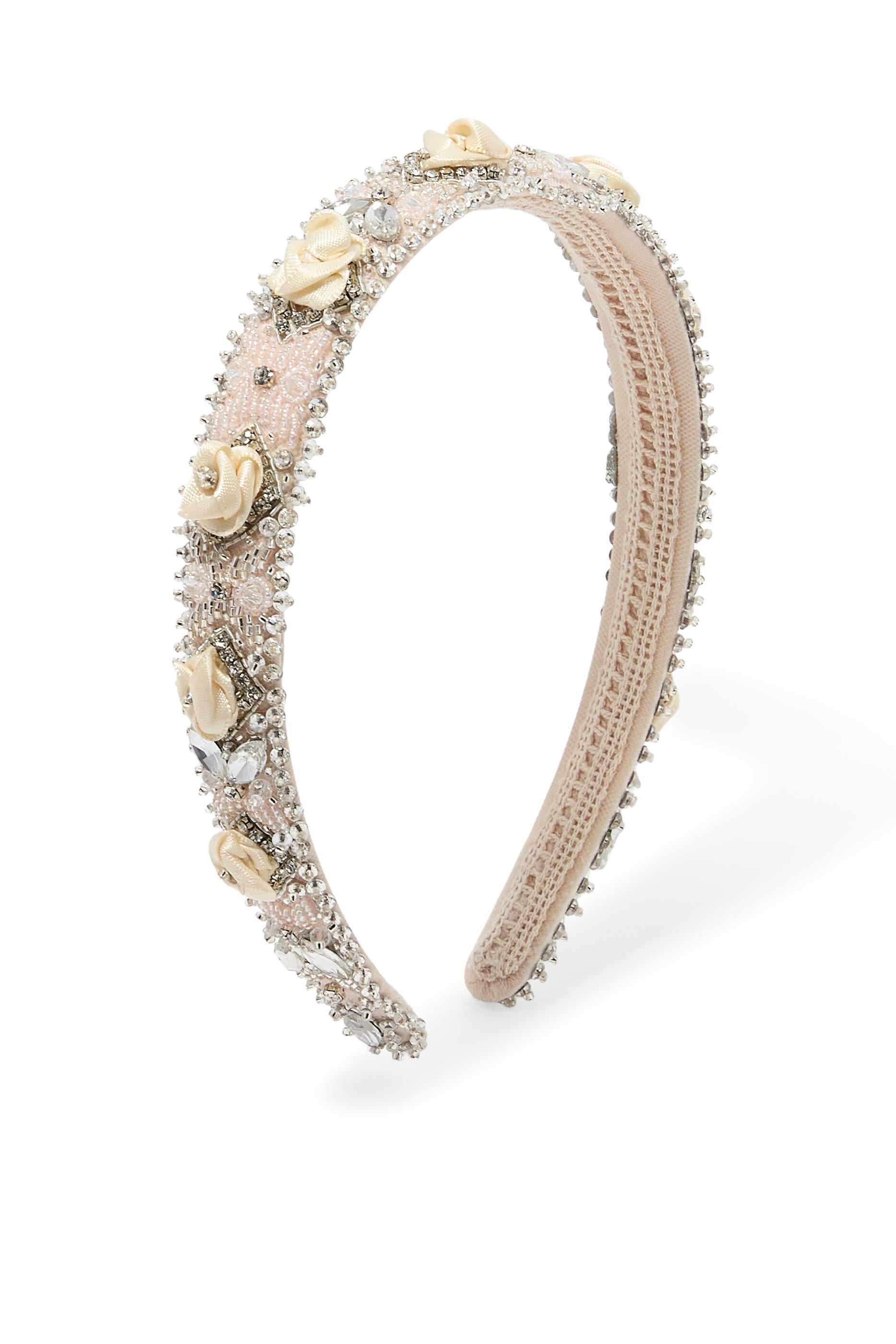 Kids Floral Appliqués Crystal-Embellished Hairband