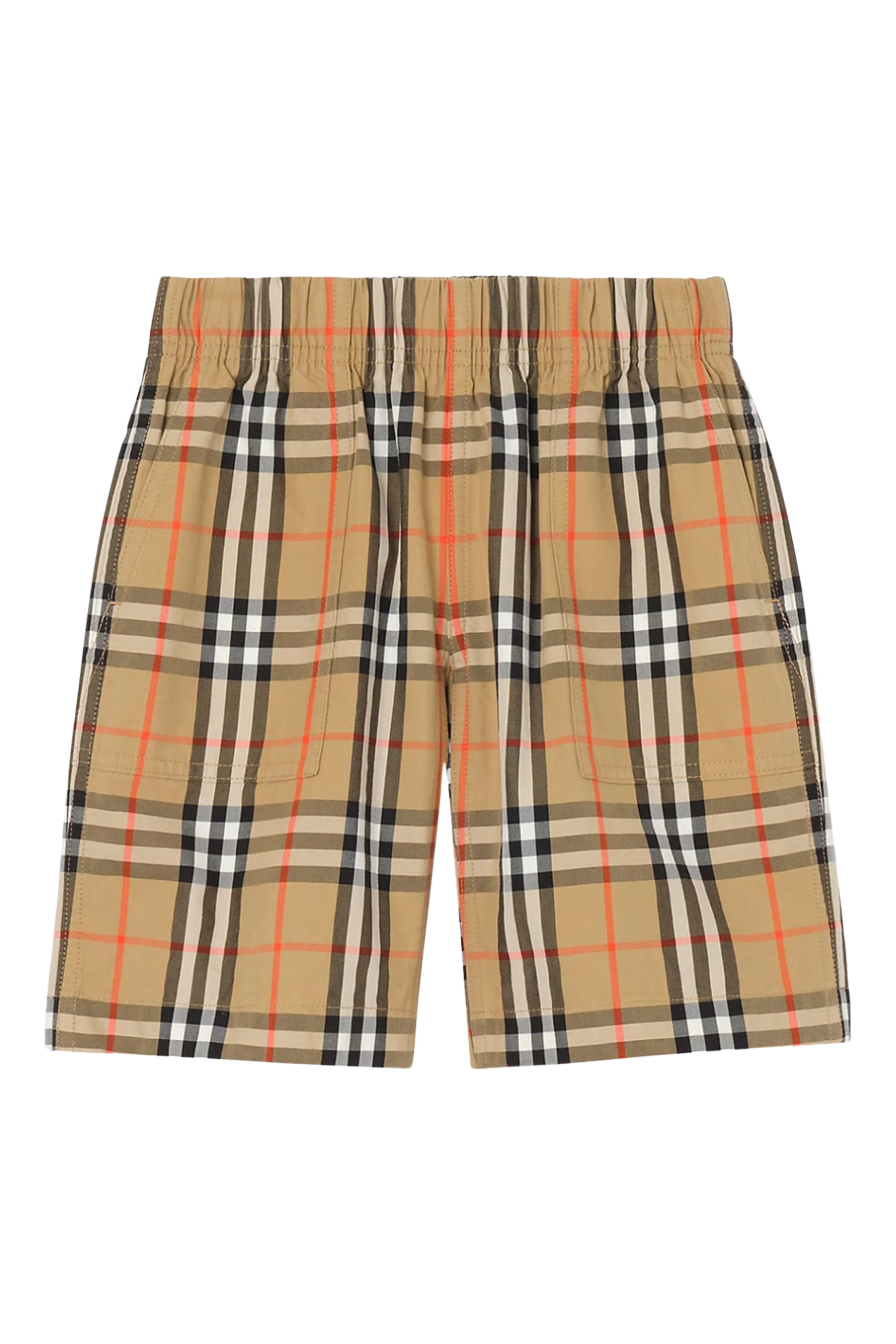 Kids Check Cotton Cargo Shorts
