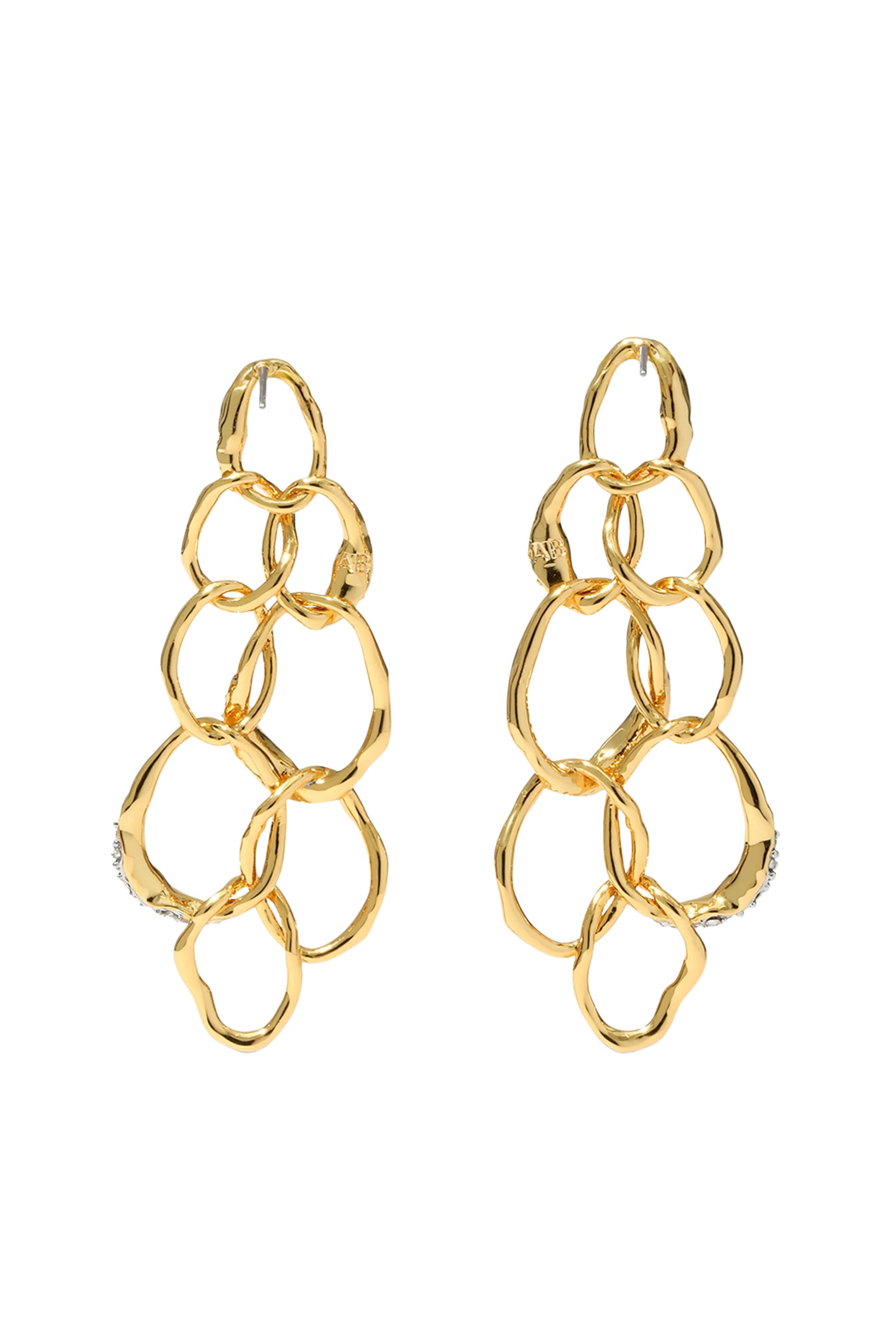 Solanales Crystal Linked Drop Post Earrings