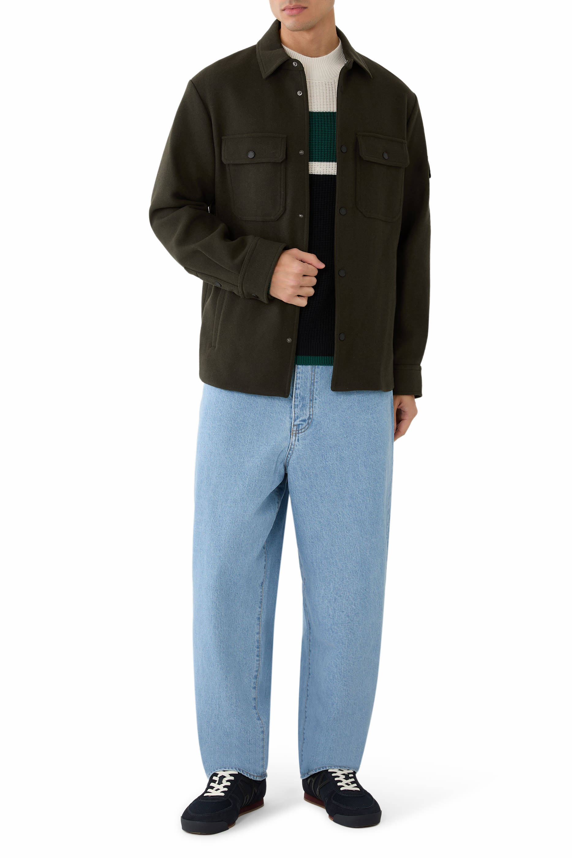 Color-Block Rib Details Pullover