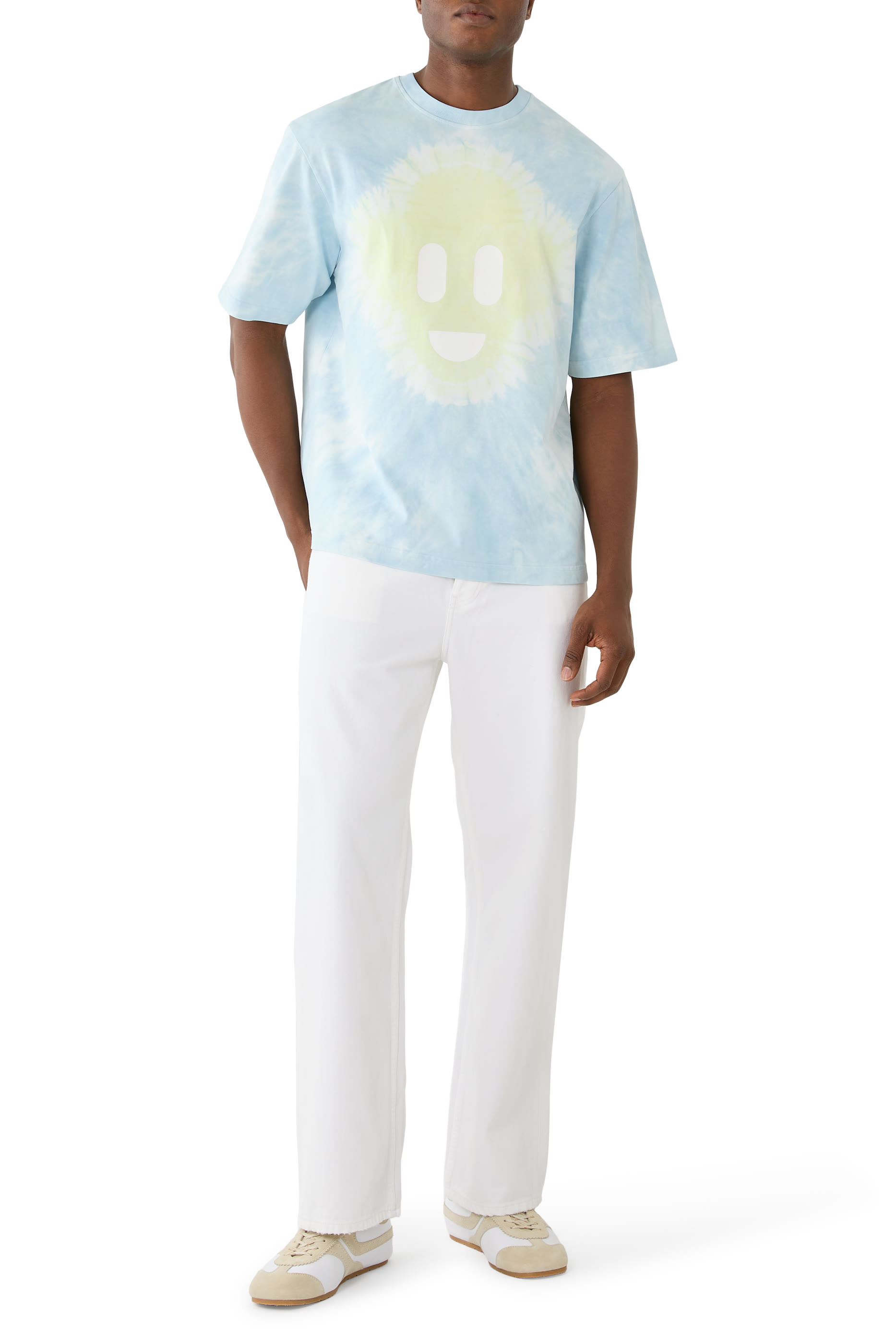 Tie-Dye Oversized CC Smile T‑Shirt